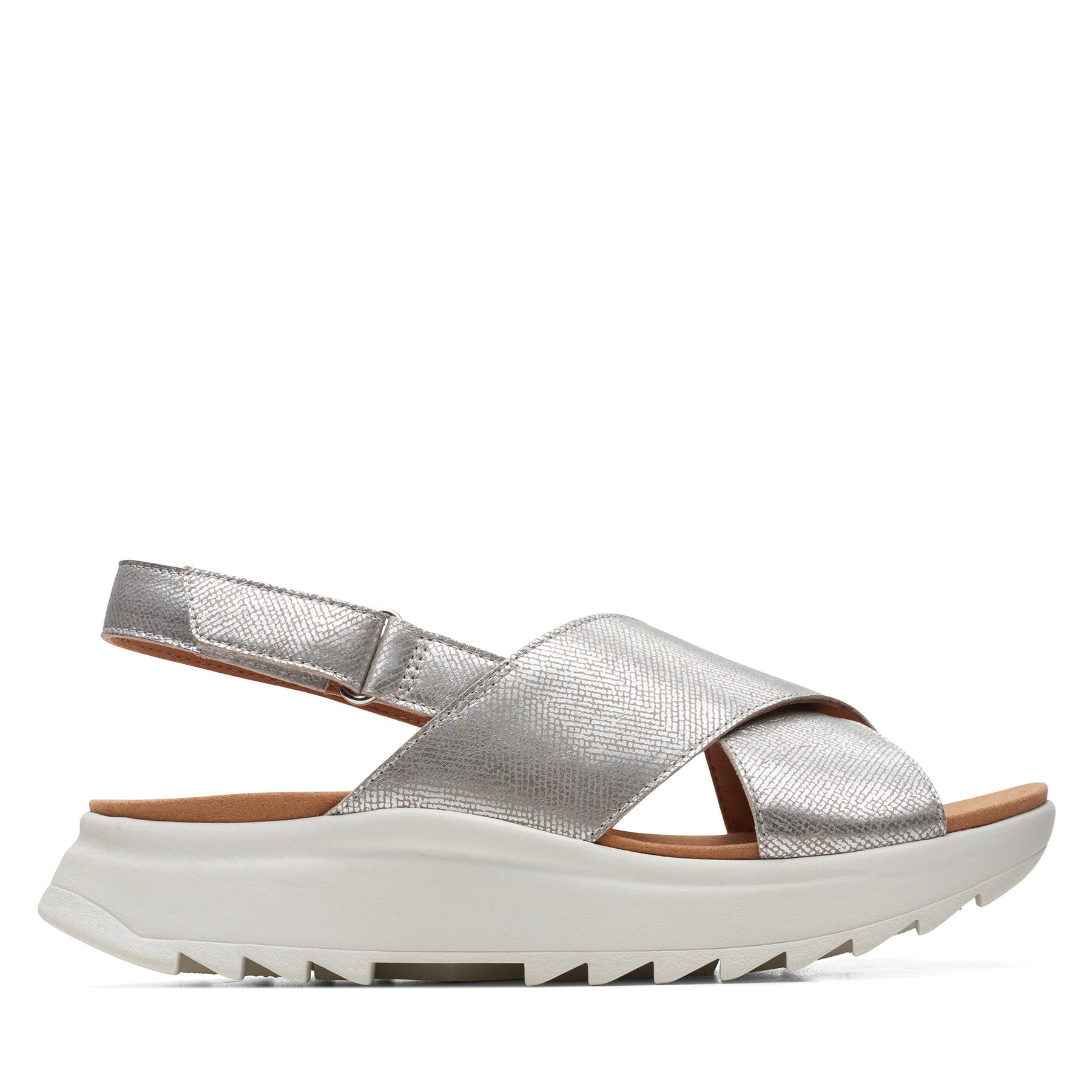 Clarks Sandały DashLite Wish 26171951 Srebrny