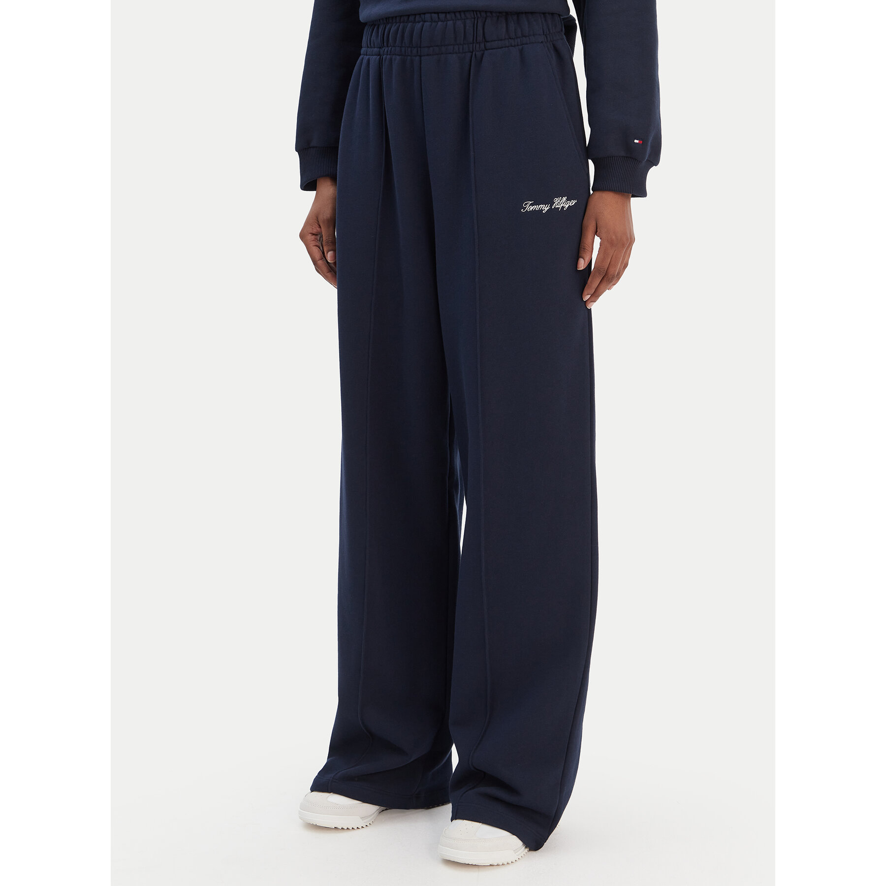 Tommy Hilfiger Spodnie dresowe Script WW0WW48784 Granatowy Relaxed Fit