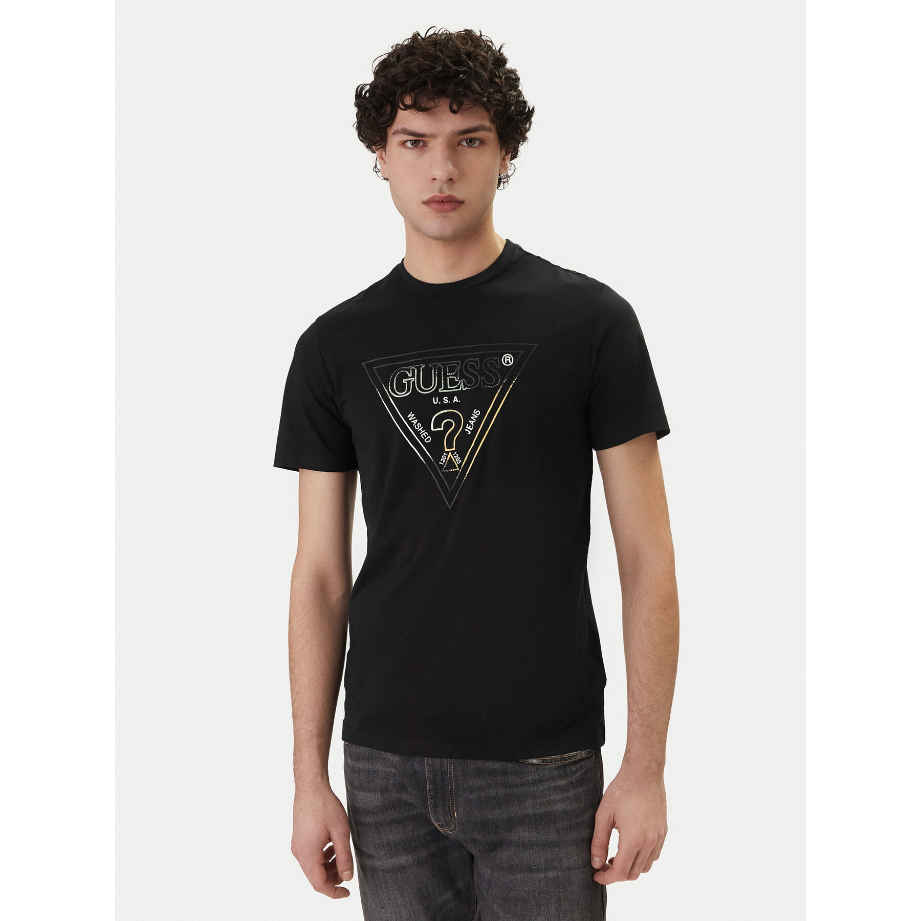 Guess T-Shirt M6GI11 K2992 Czarny Slim Fit