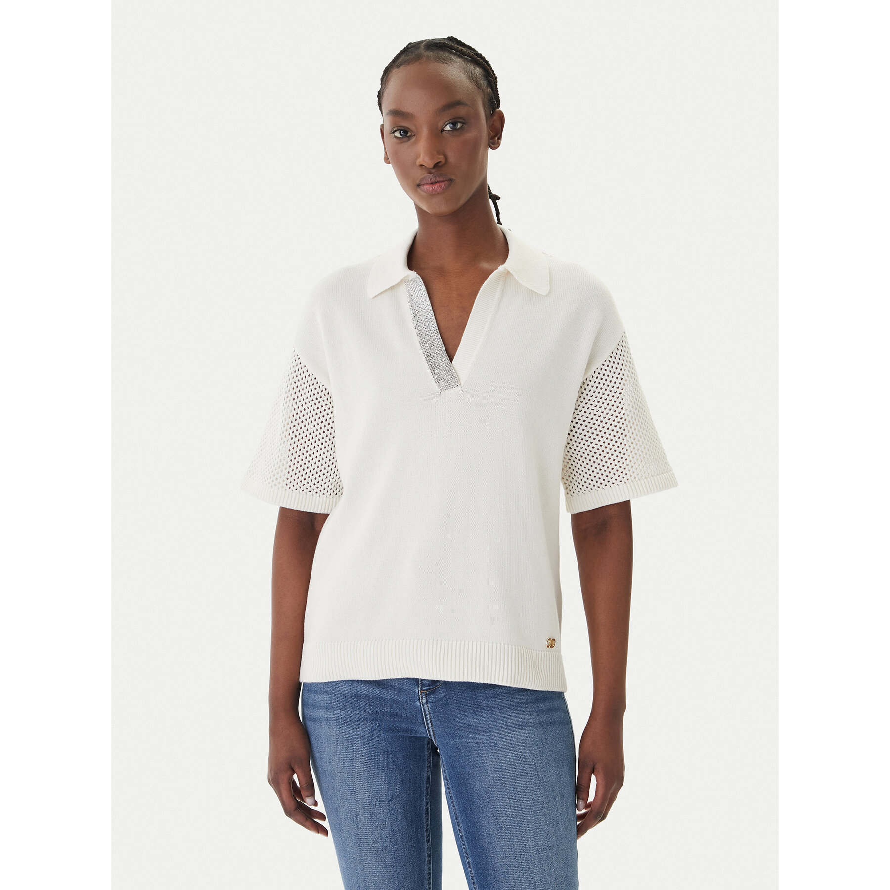 Liu Jo Sport Polo TA6110 MS71G Écru Regular Fit
