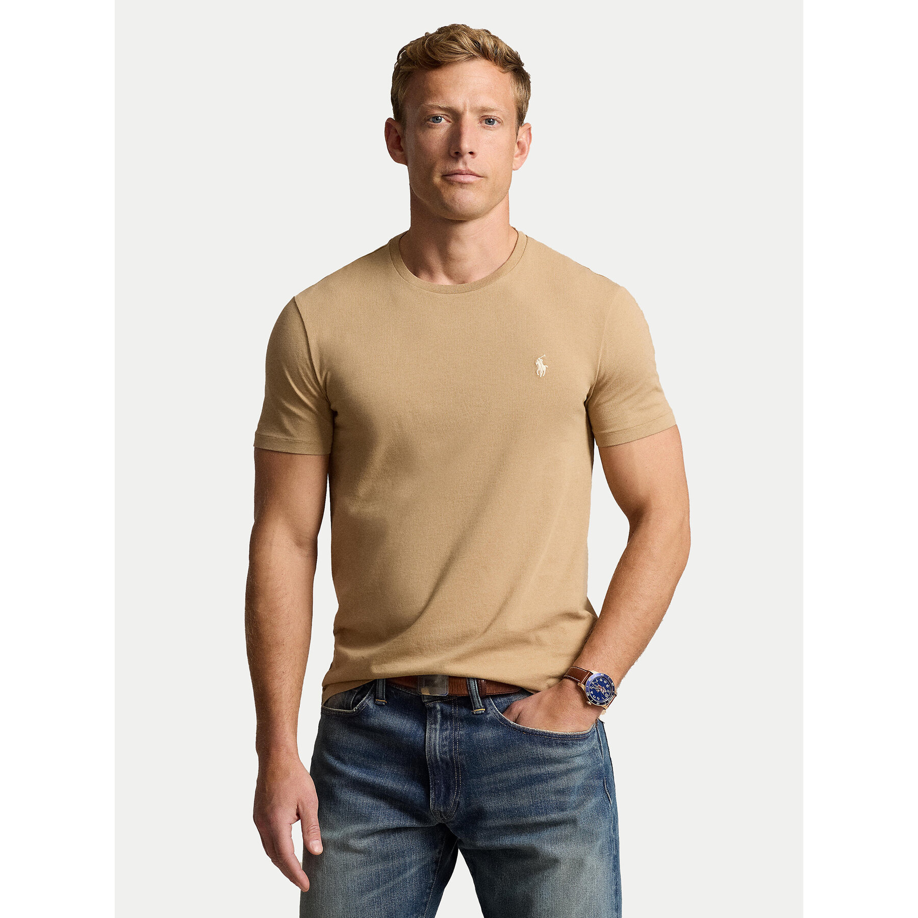 Polo Ralph Lauren T-Shirt 710671438329 Beżowy Custom Slim Fit