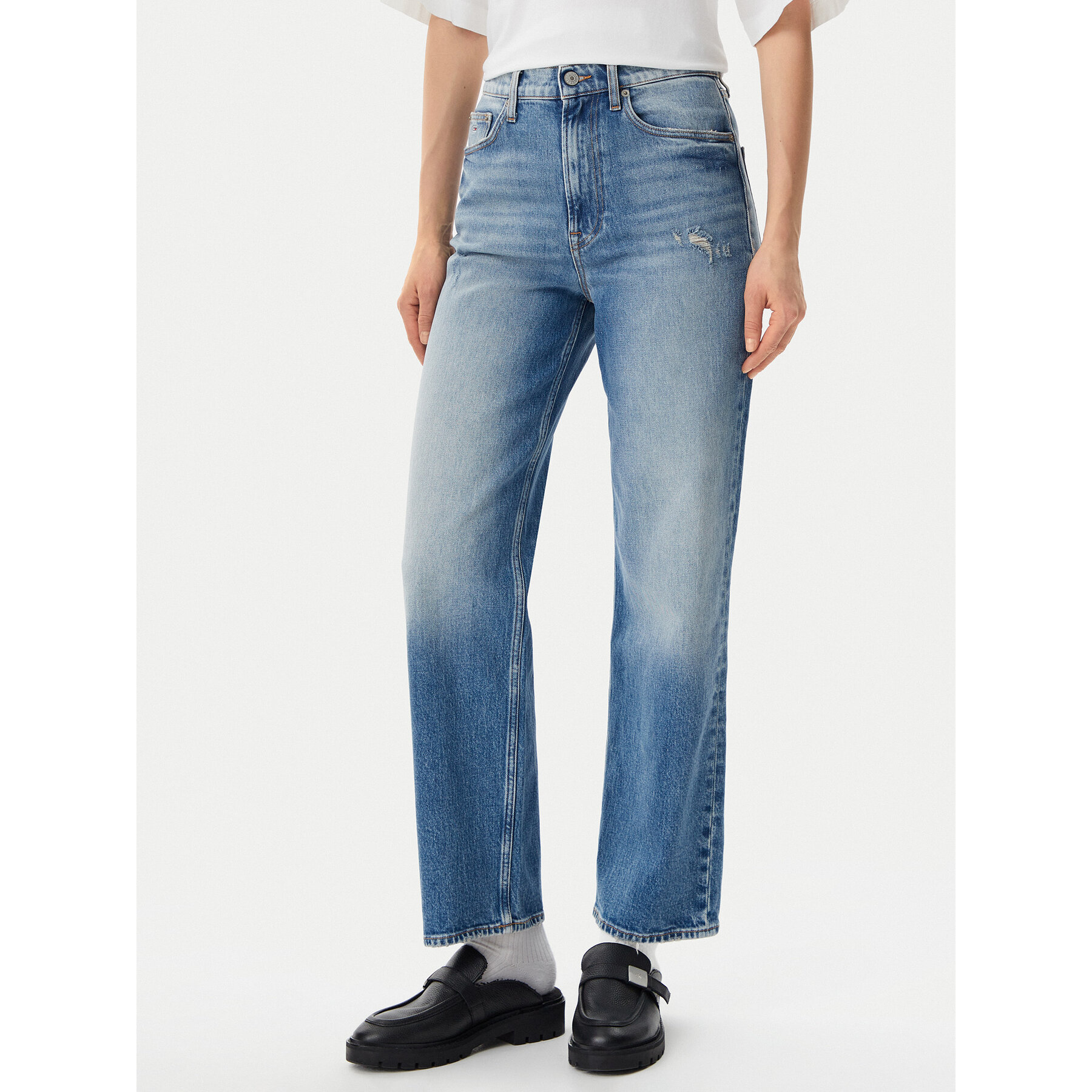 Tommy Jeans Jeansy Layla DW0DW19772 Niebieski Straight Fit