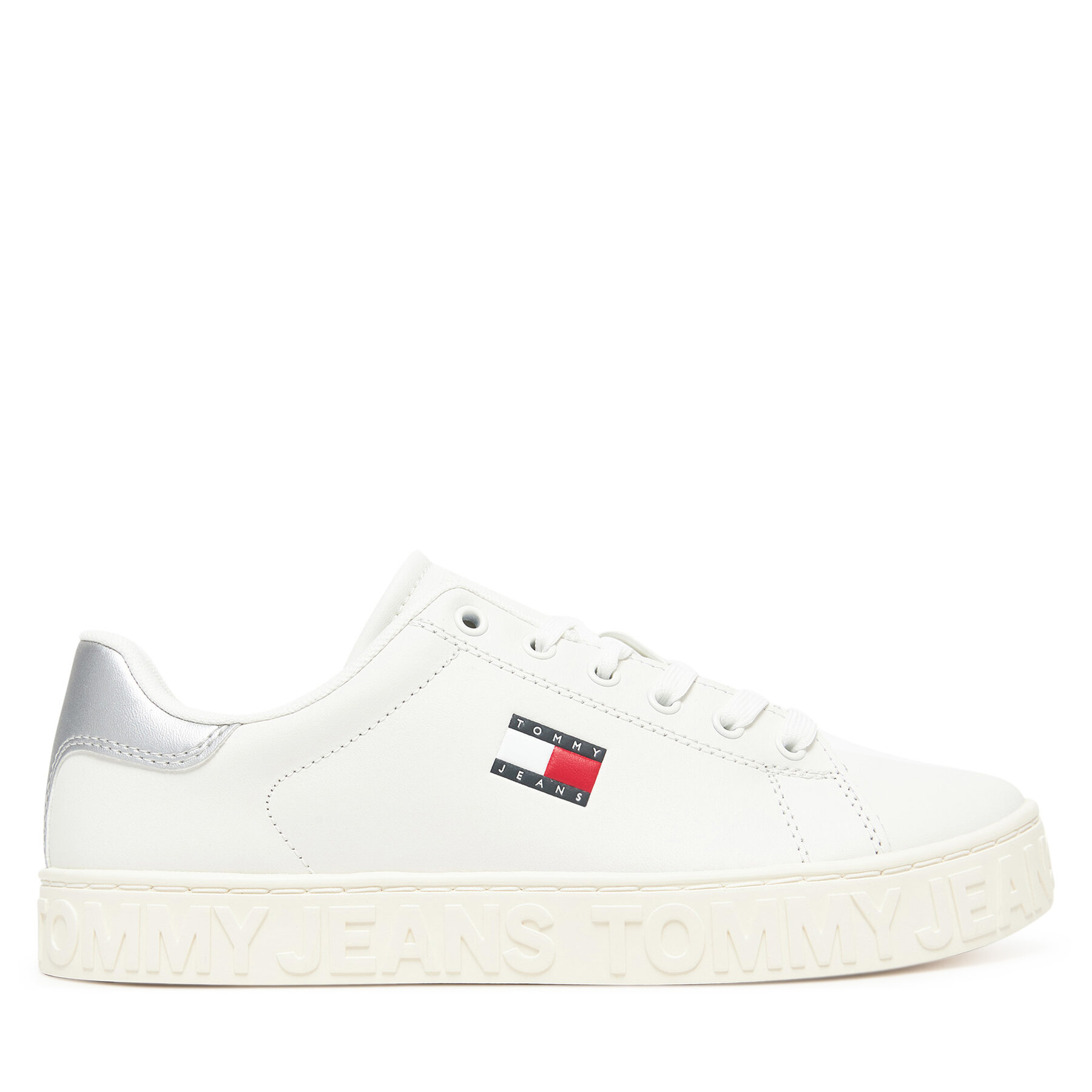 Tommy Jeans Sneakersy Tjw Logo Outsole Sneaker Ess EN0EN02703 Écru