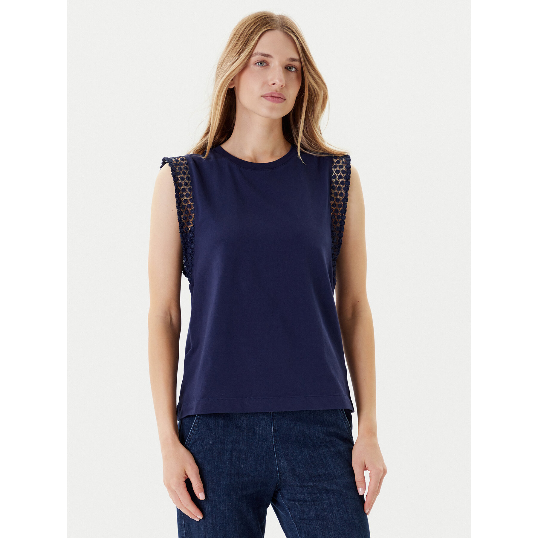 United Colors Of Benetton Bluzka 3IFVD10AC Granatowy Regular Fit