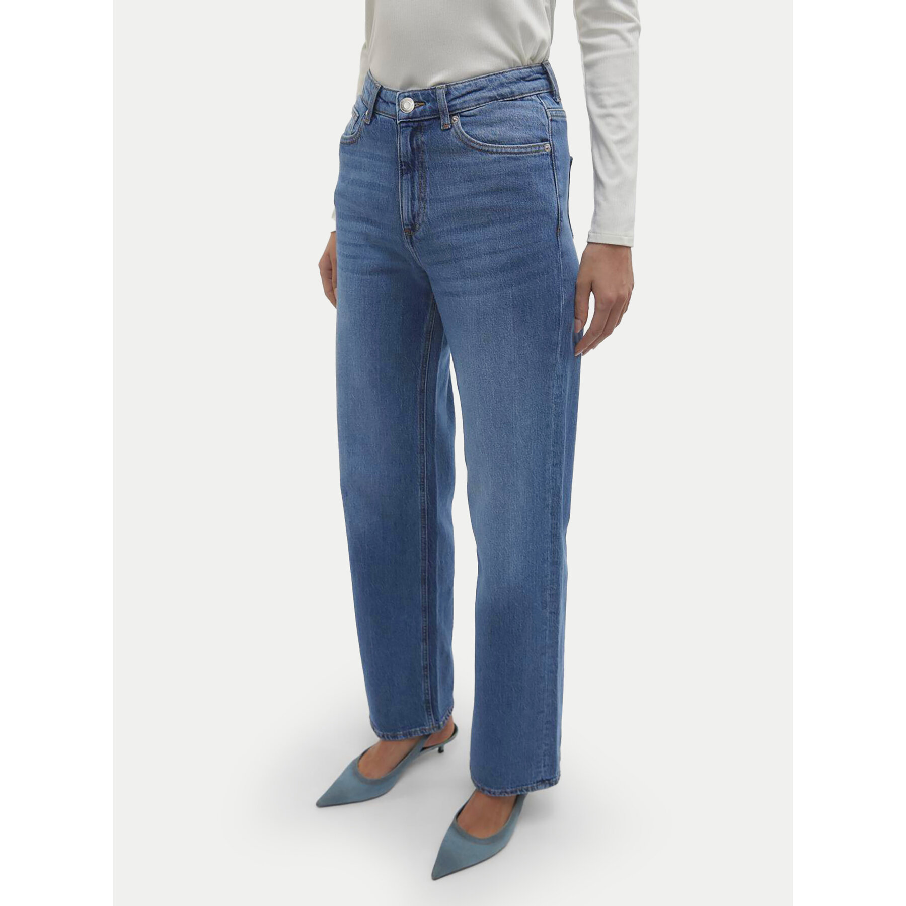 Vero Moda Jeansy Tessa 10308153 Niebieski Wide Leg