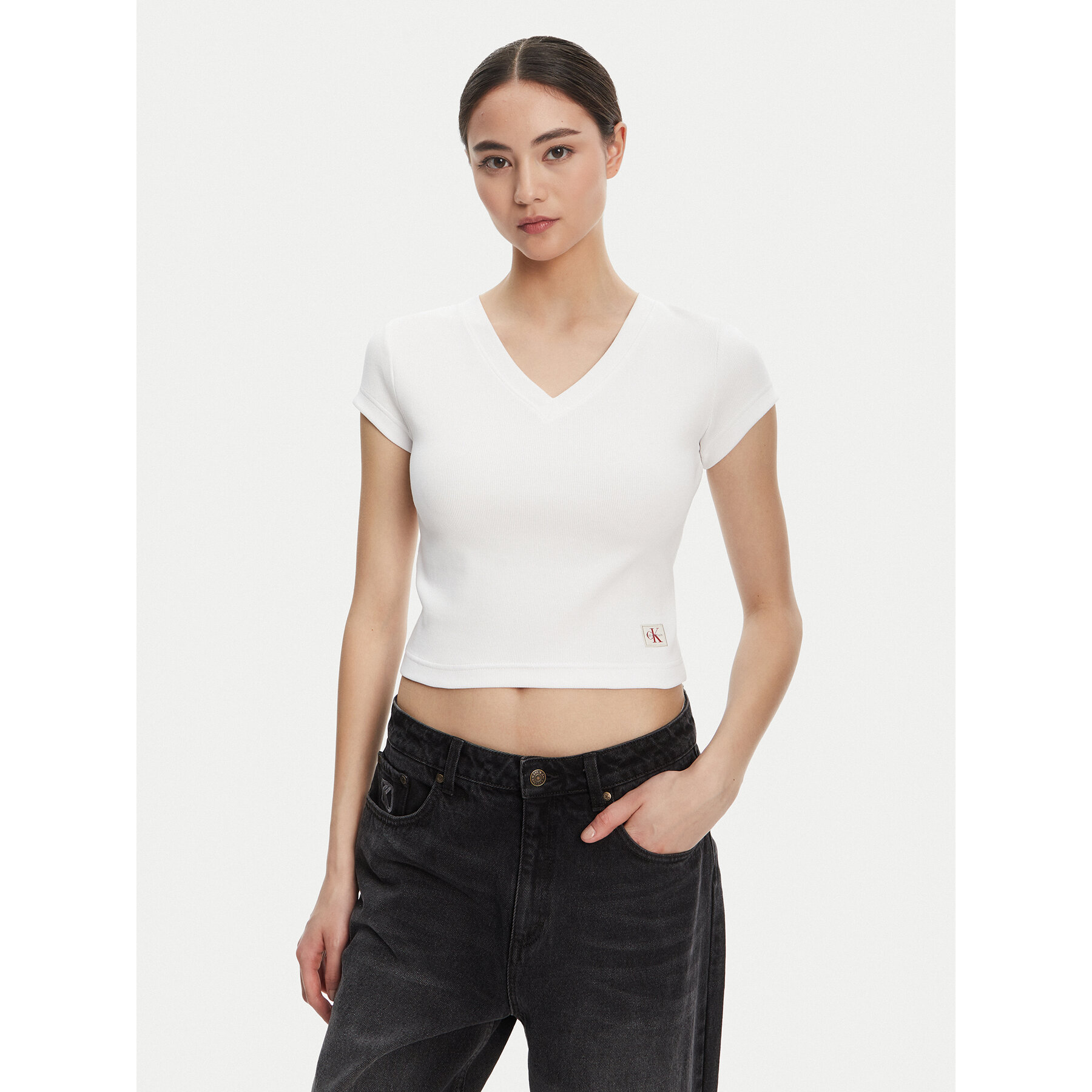 Calvin Klein Jeans T-Shirt LV047C910G Biały Regular Fit