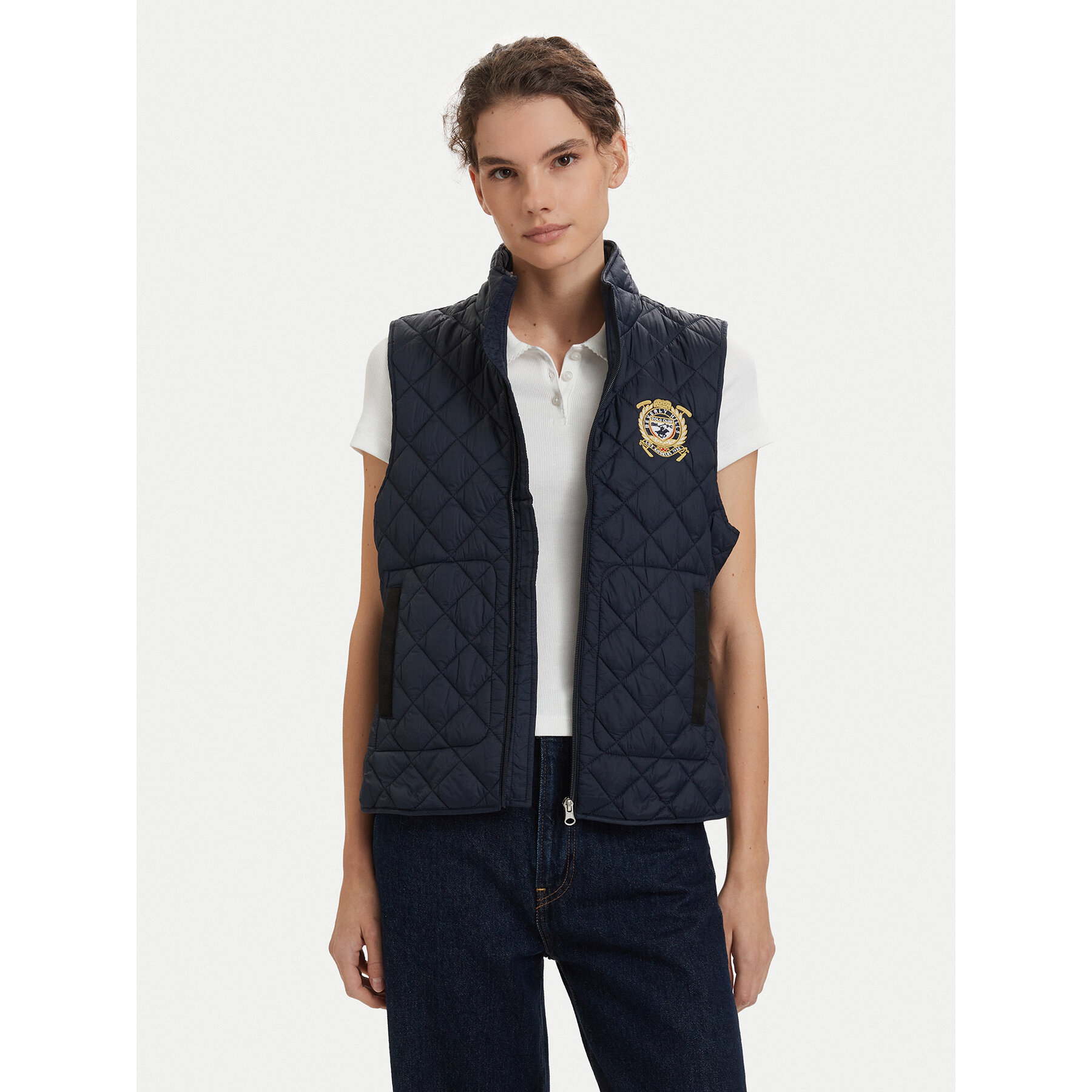 Beverly Hills Polo Club Bezrękawnik P-SS26W-JK0281-0298 Granatowy Regular Fit