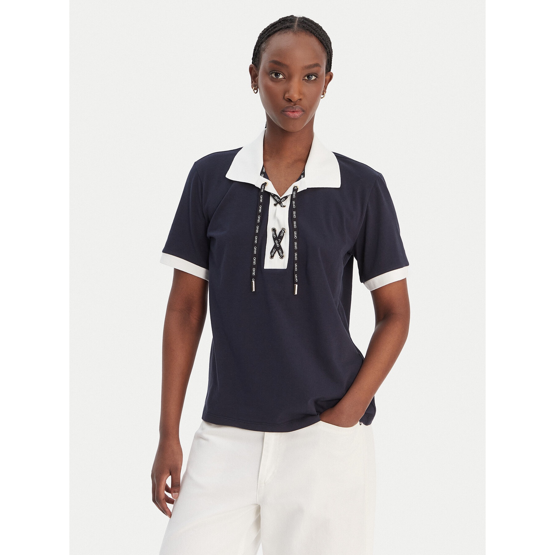Liu Jo Sport T-Shirt TA6176 JS003 Granatowy Regular Fit