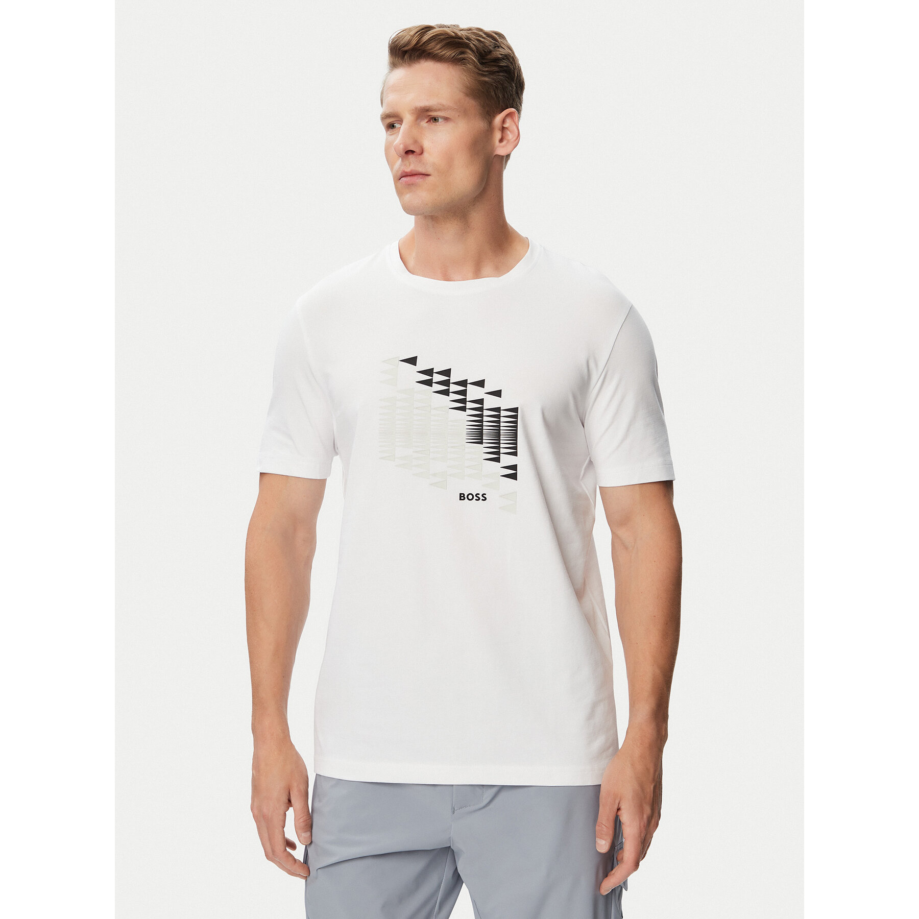 BOSS T-Shirt Network Flag 50566853 Biały Regular Fit
