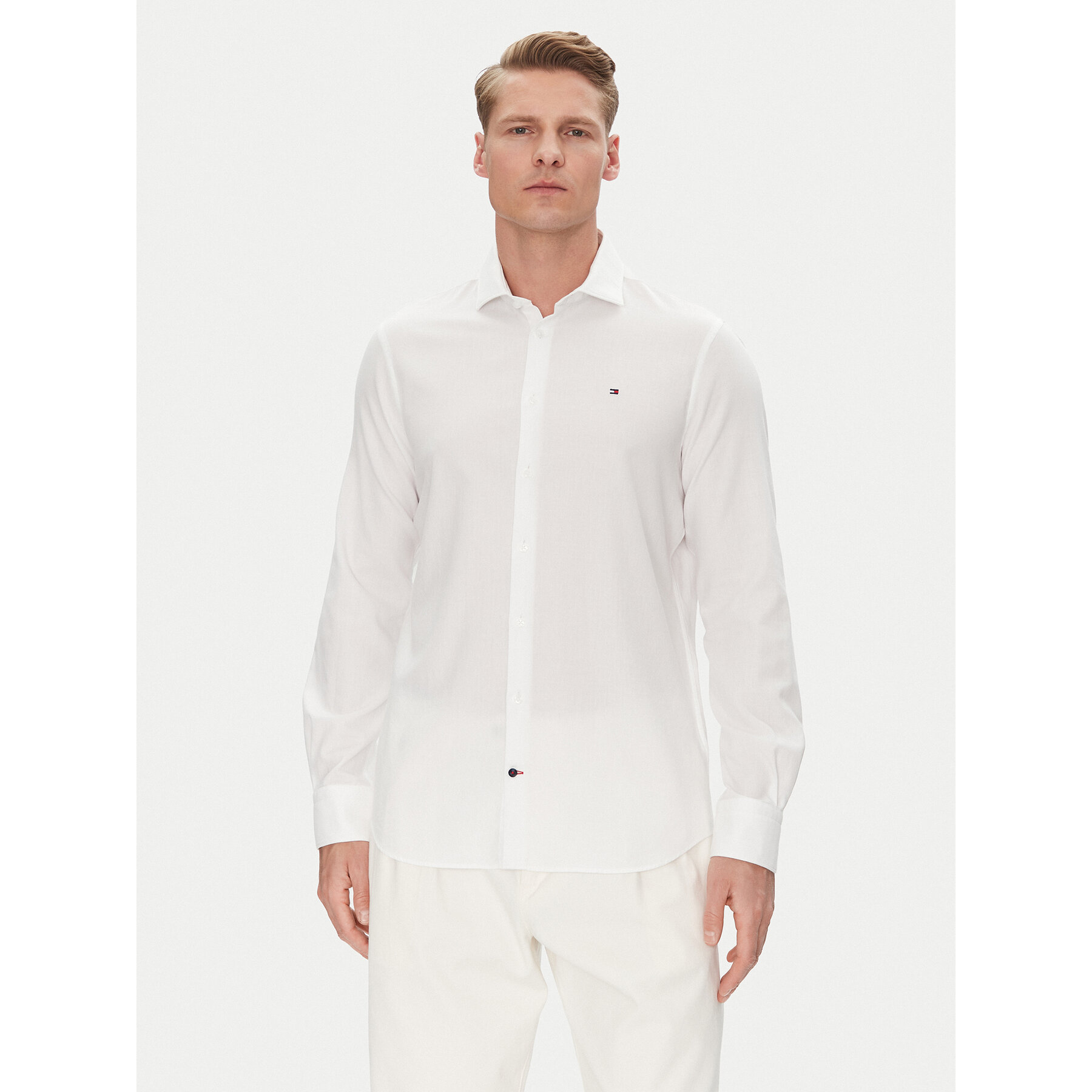 Tommy Hilfiger Koszula MW0MW39282 Biały Slim Fit