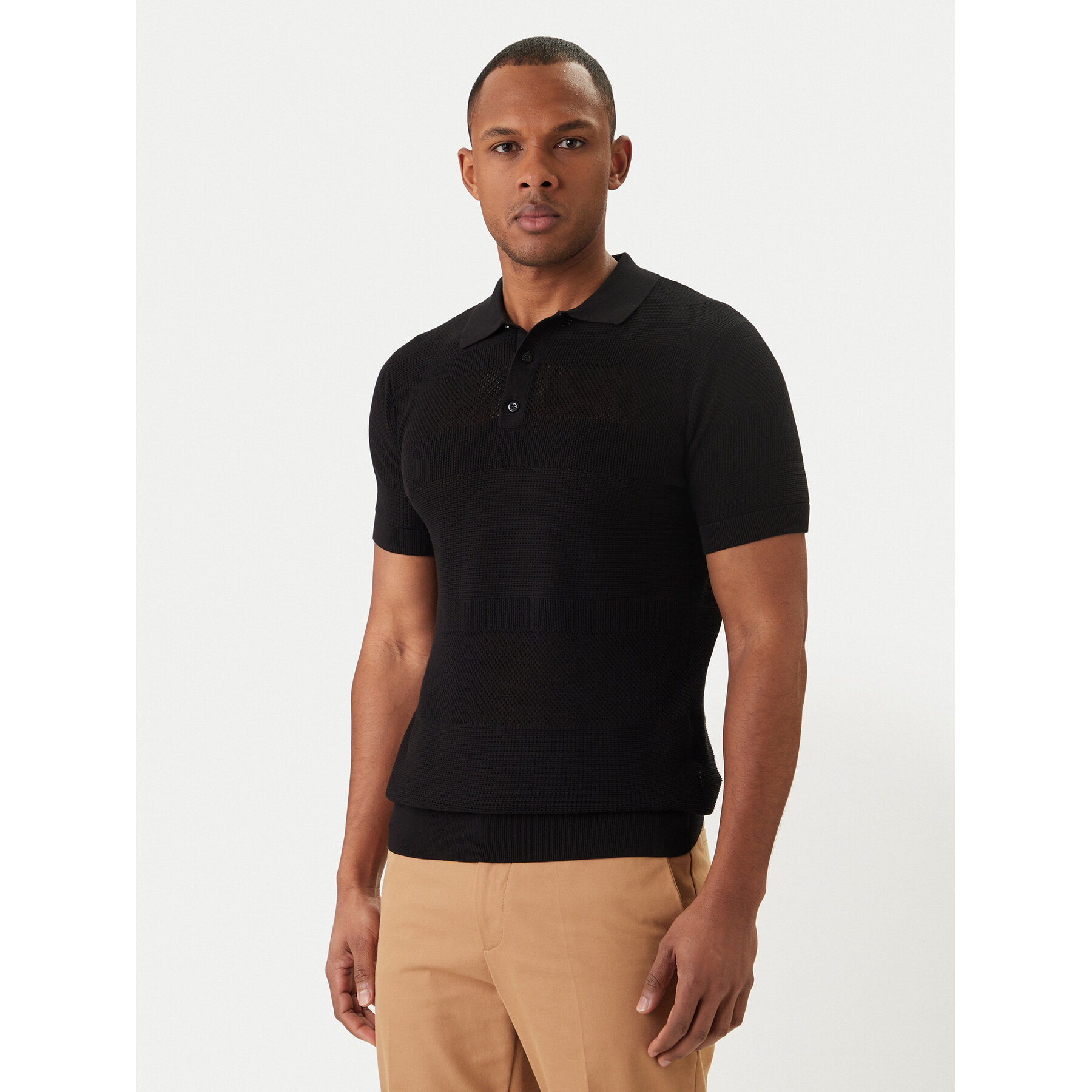 KARL LAGERFELD Polo 655009 562301 Czarny Regular Fit