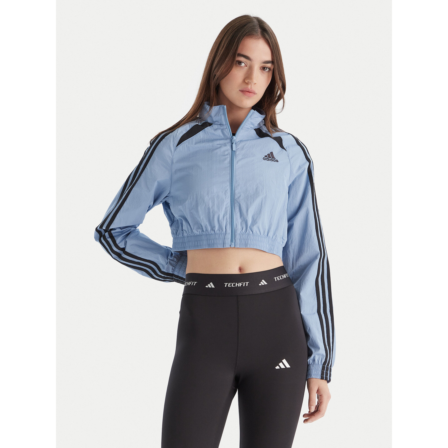 adidas Bluza Teamgeist adicolor JZ8277 Błękitny Slim Fit