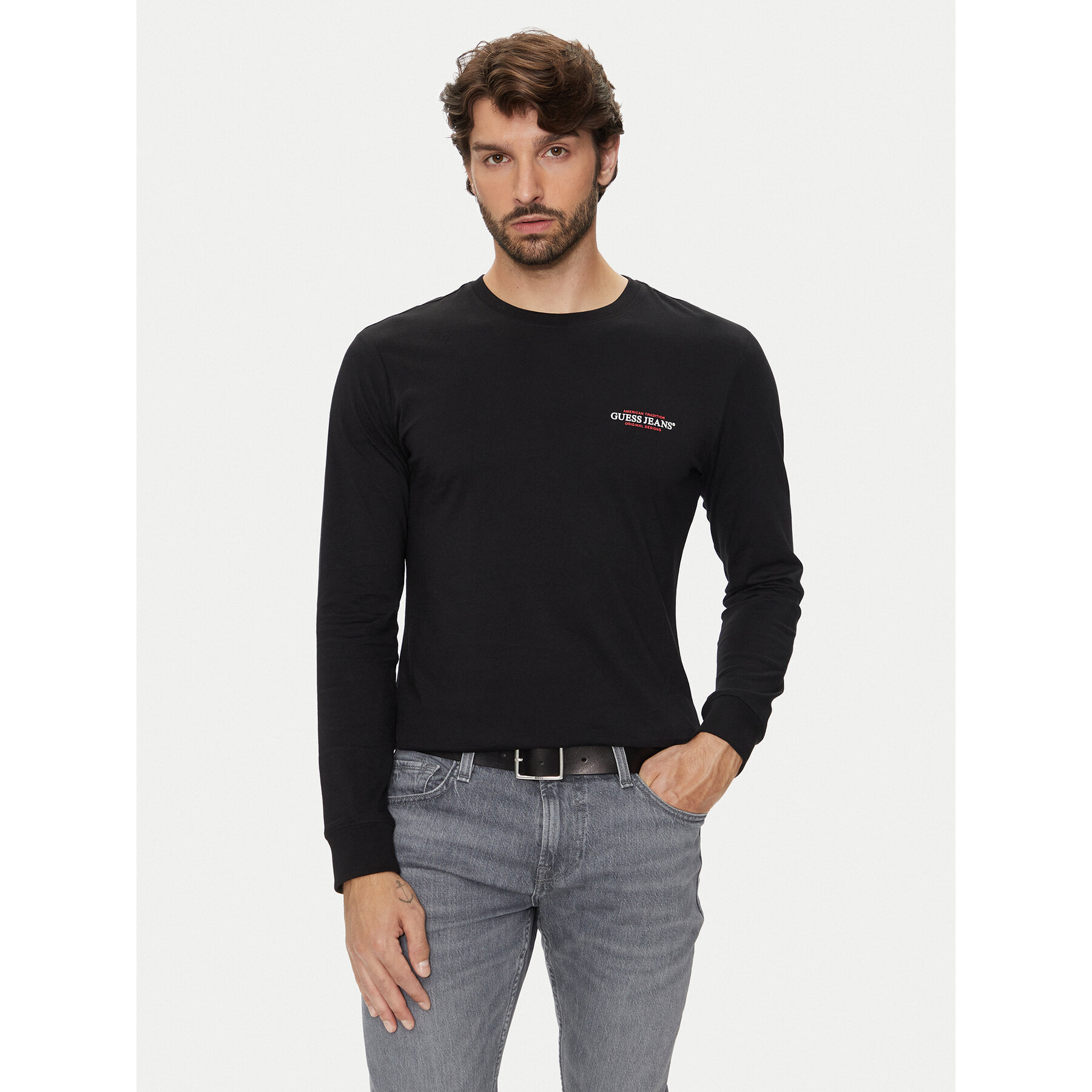 Guess Jeans T-Shirt 166061 Czarny Classic Fit
