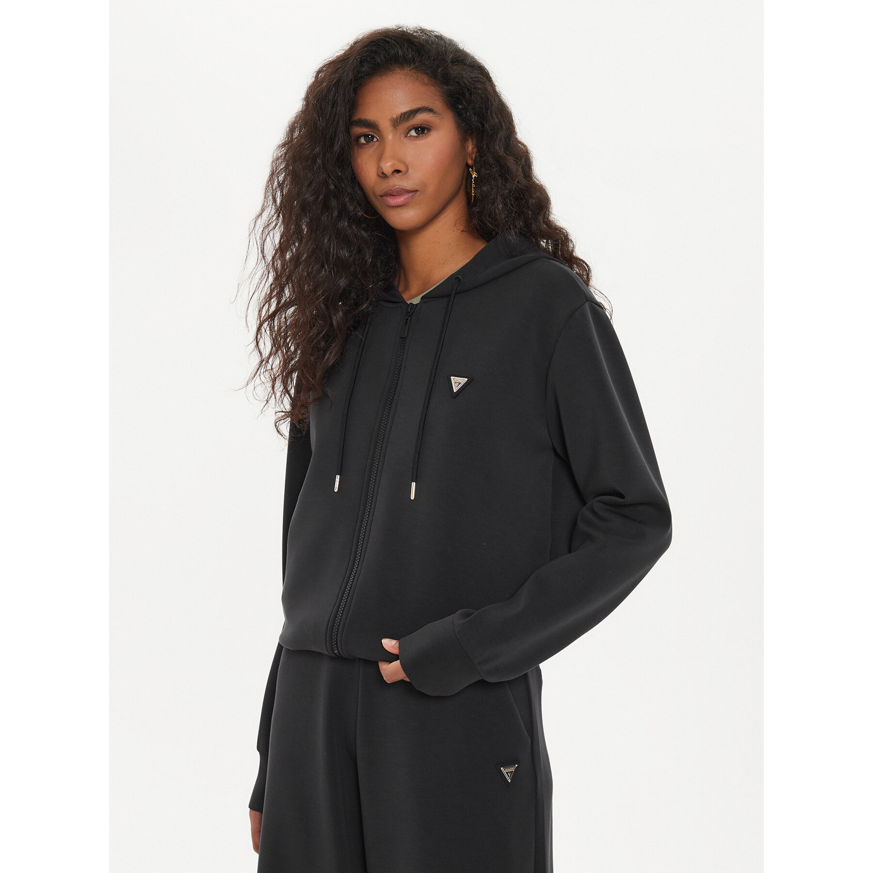Guess Bluza V4YQ06 KCAY2 Czarny Regular Fit