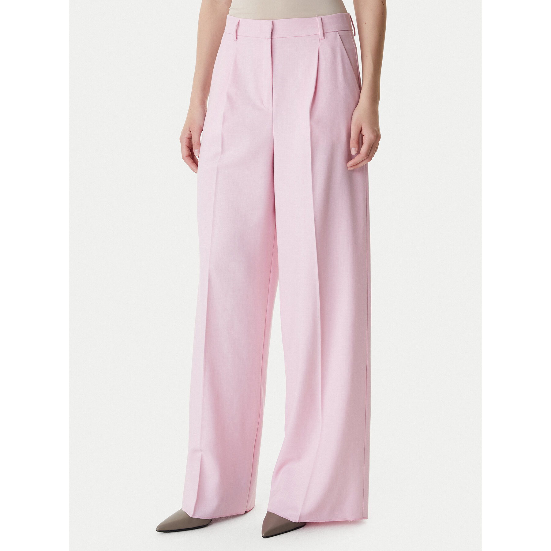 Marella Spodnie palazzo Slogan2 2615131311 Różowy Wide Leg