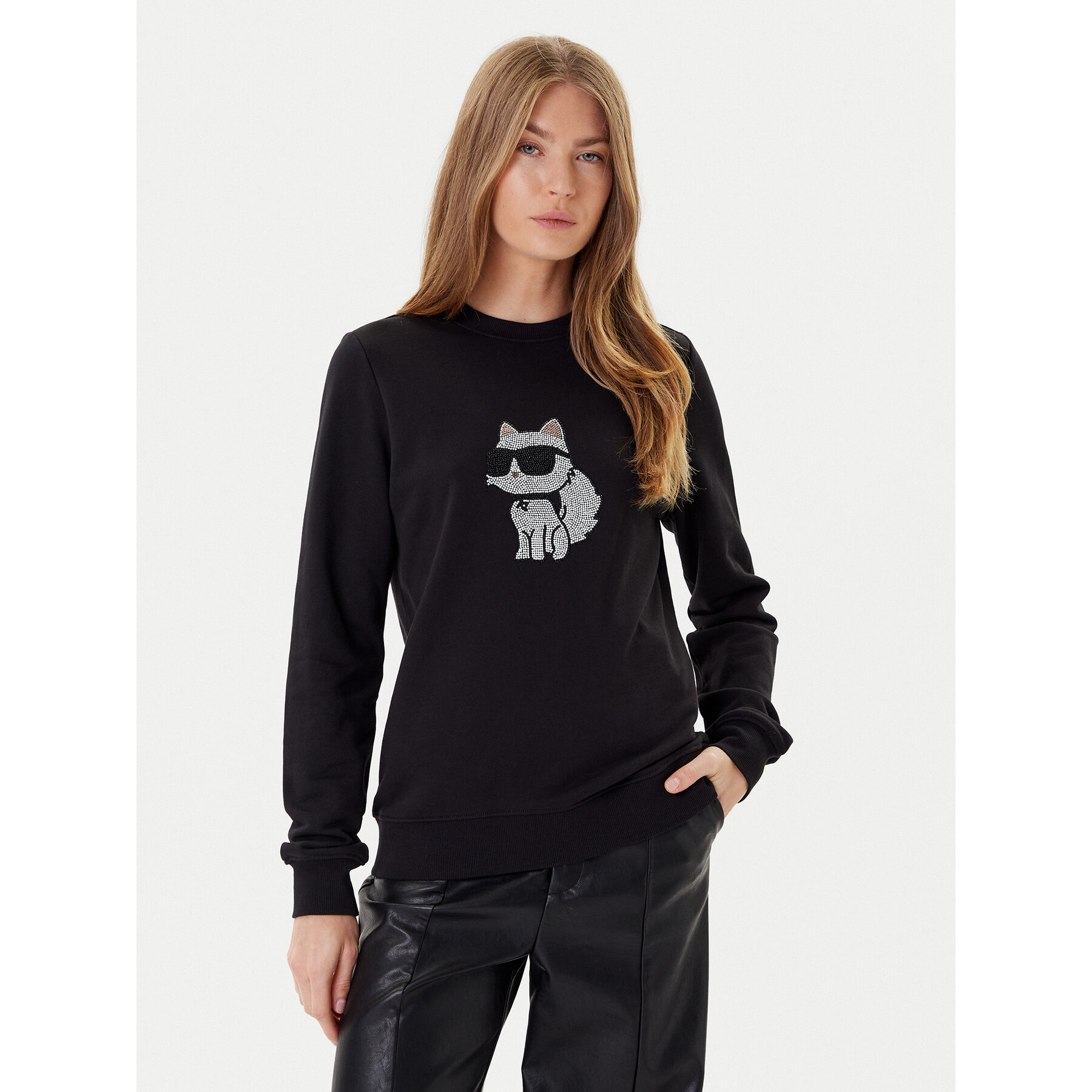 KARL LAGERFELD Bluza A3W20066 Czarny Regular Fit