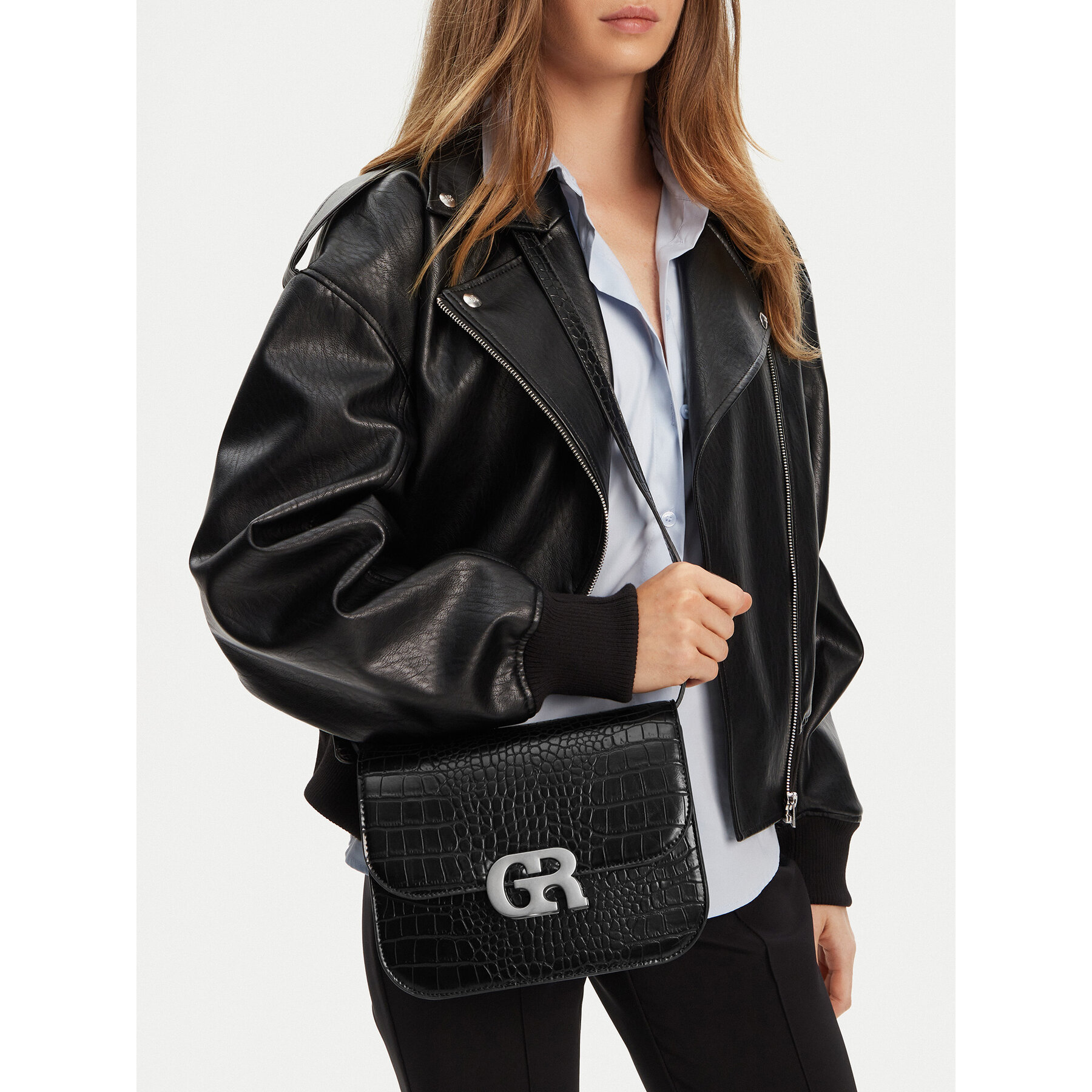 Gino Rossi Torebka CEO-LINA-KQ44-CROCCO Czarny
