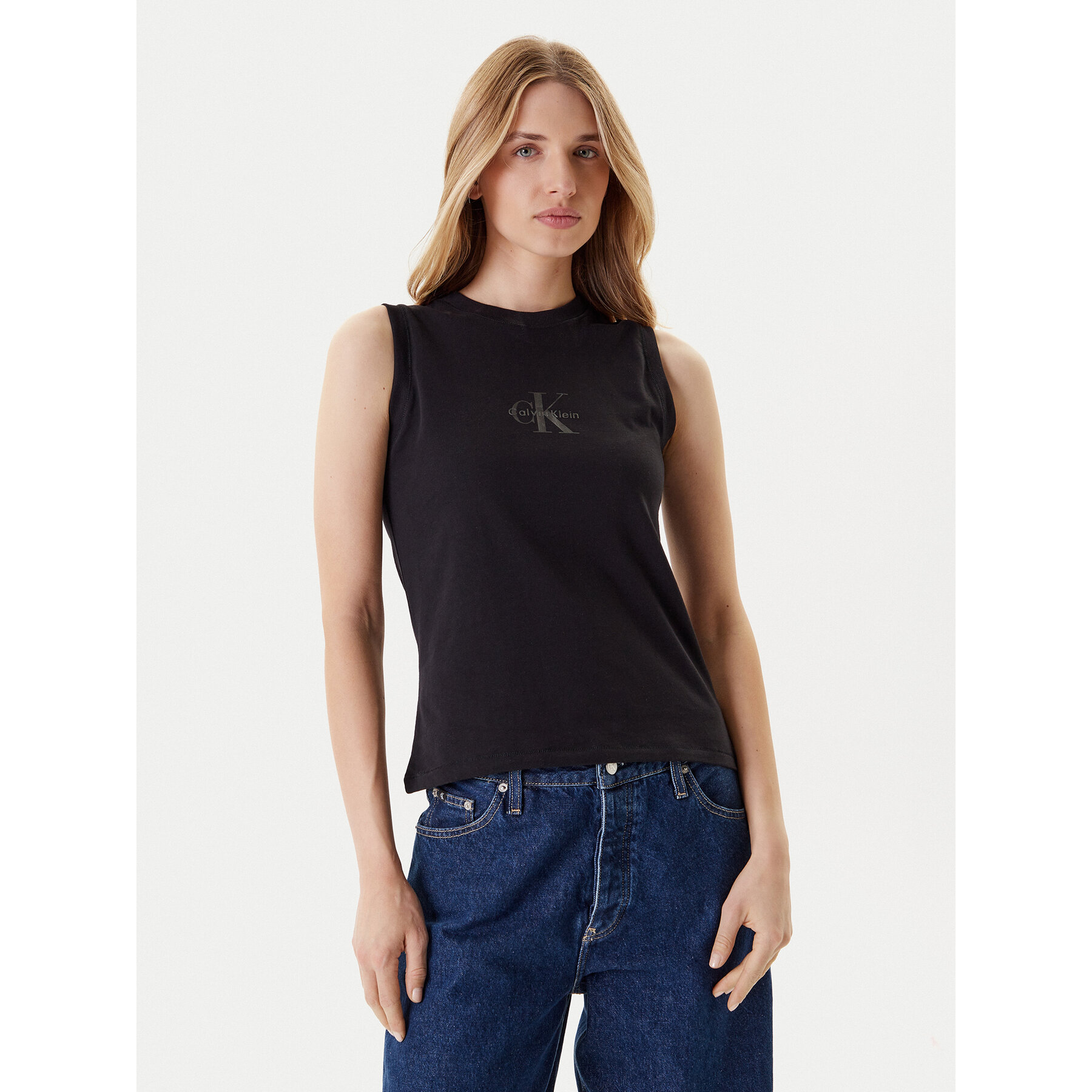 Calvin Klein Jeans Top LV047C852G Czarny Regular Fit