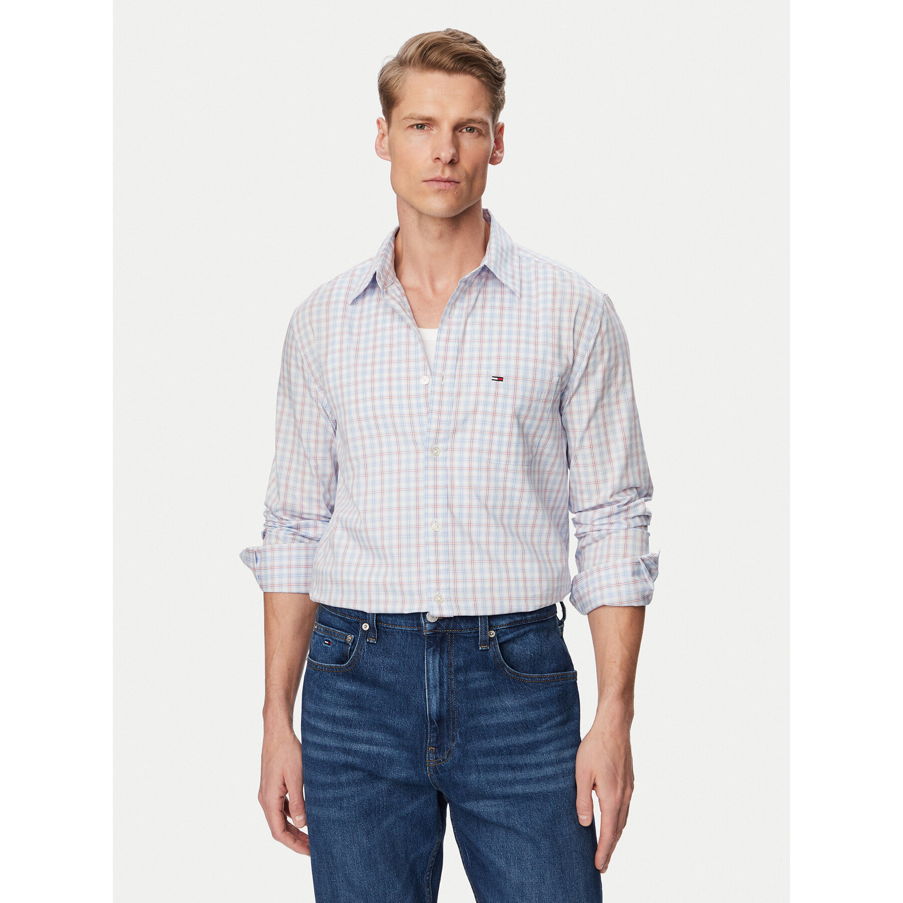 Tommy Jeans Koszula DM0DM22791 Niebieski jasny Regular Fit