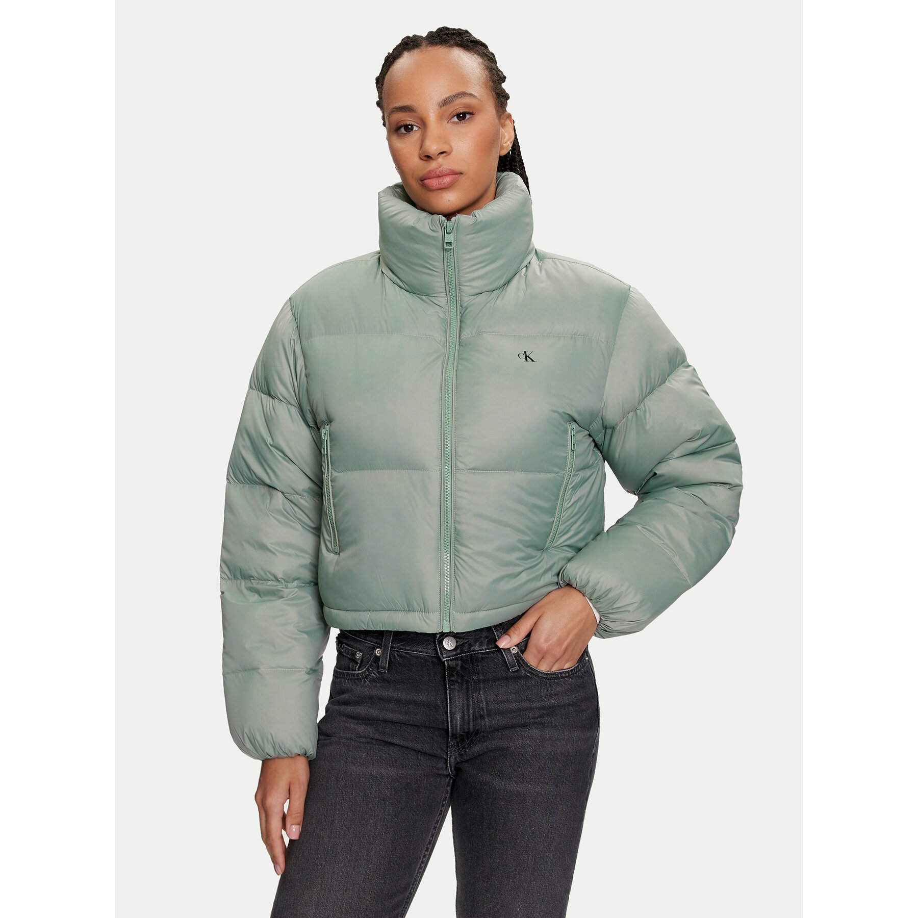 Calvin Klein Jeans Kurtka puchowa J20J223577 Zielony Relaxed Fit