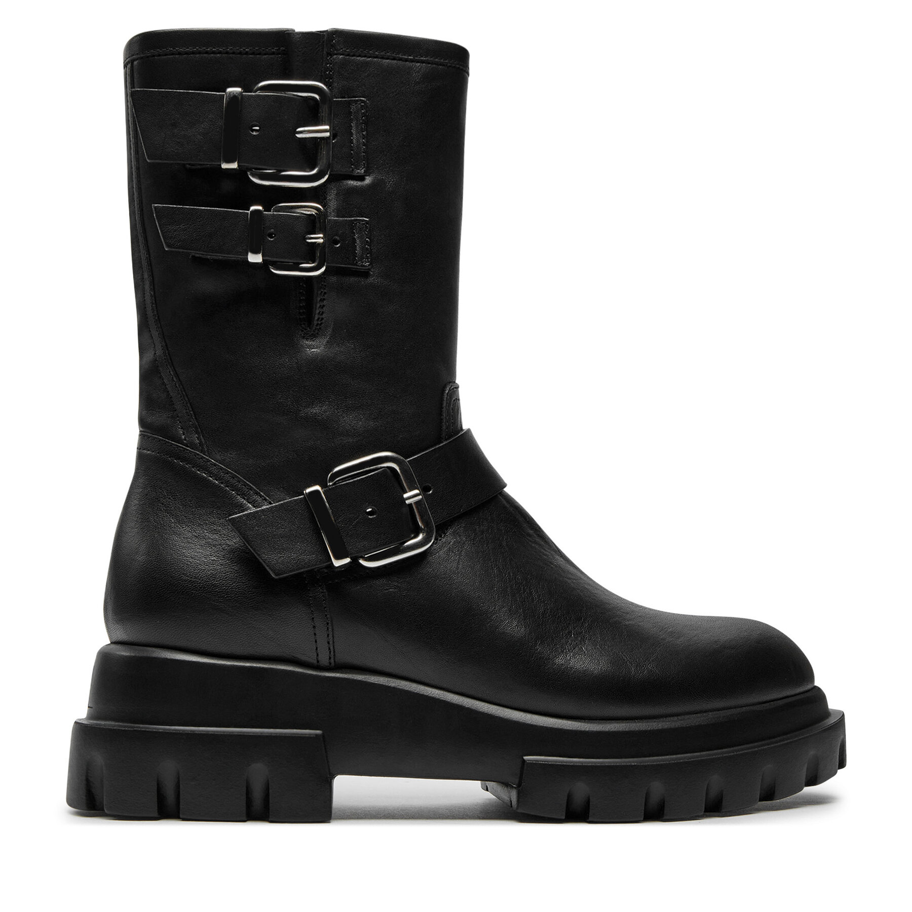 AGL Botki Chunky Biker D756589PGKD0711013 Czarny