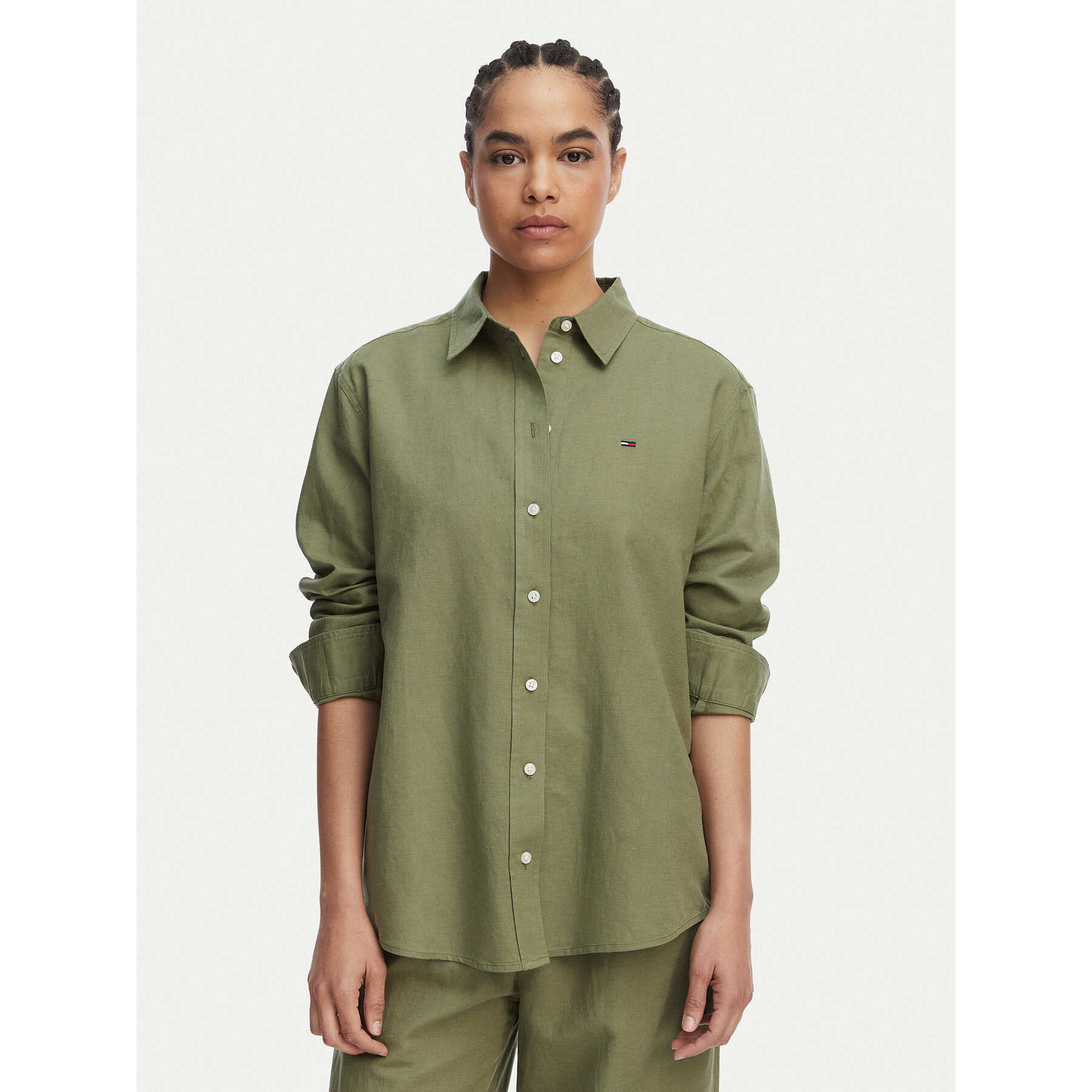 Tommy Jeans Koszula DW0DW22209 Zielony Relaxed Fit