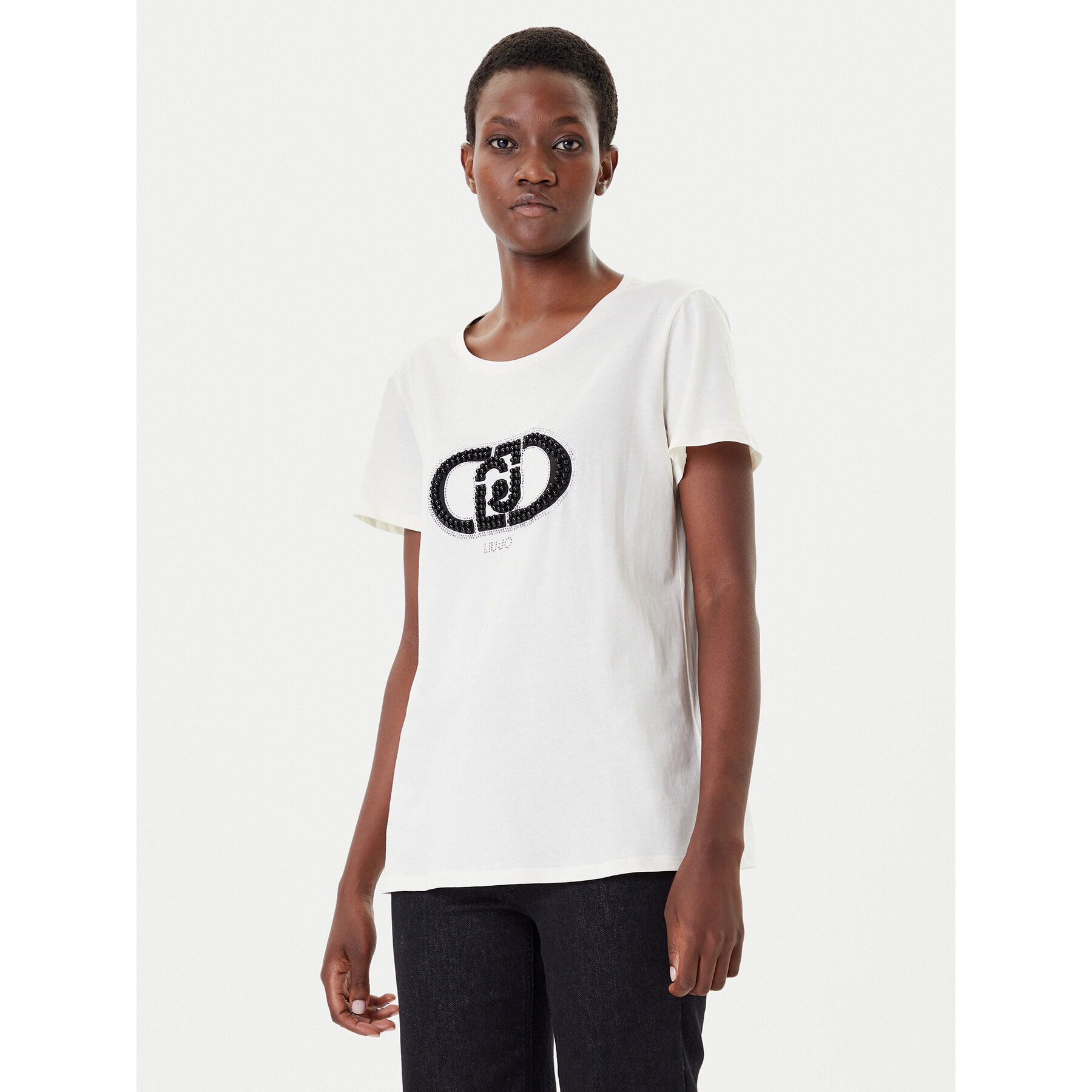 Liu Jo Sport T-Shirt TF5280 JS923 Écru Regular Fit
