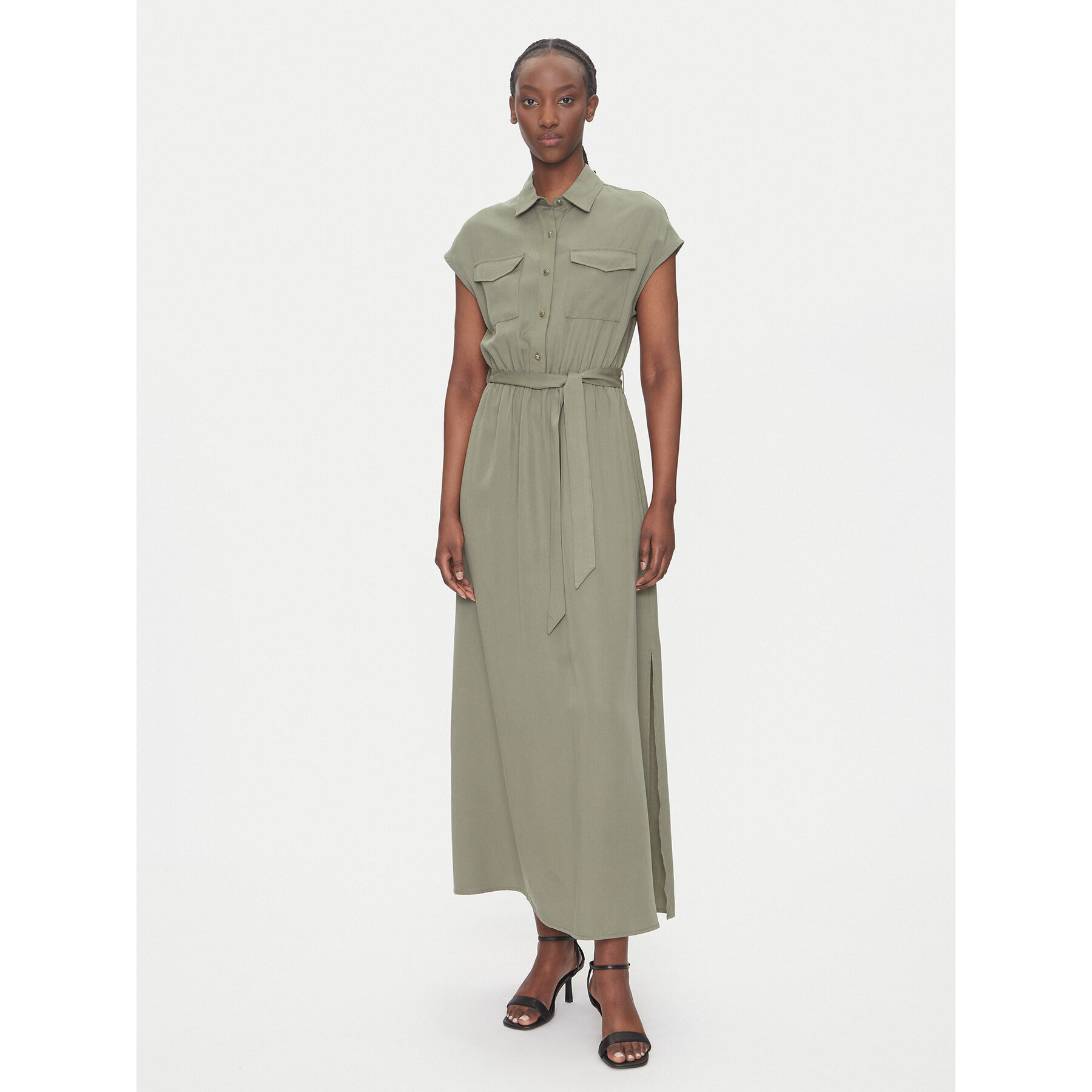 Gaudi Sukienka koszulowa 511BD15003 Khaki Regular Fit