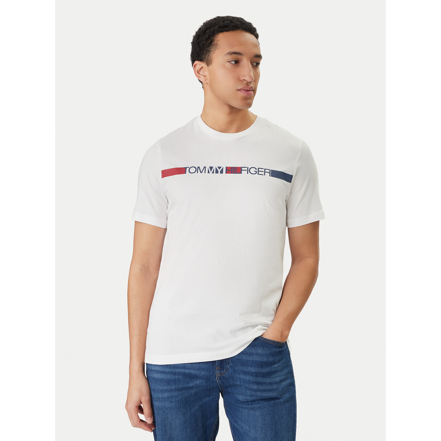 Tommy Hilfiger T-Shirt Brand Love MW0MW42368 Biały Regular Fit