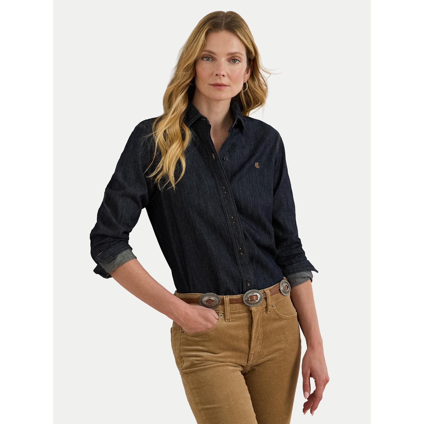 LAUREN RALPH LAUREN Koszula jeansowa 200B20825001 Granatowy Regular Fit
