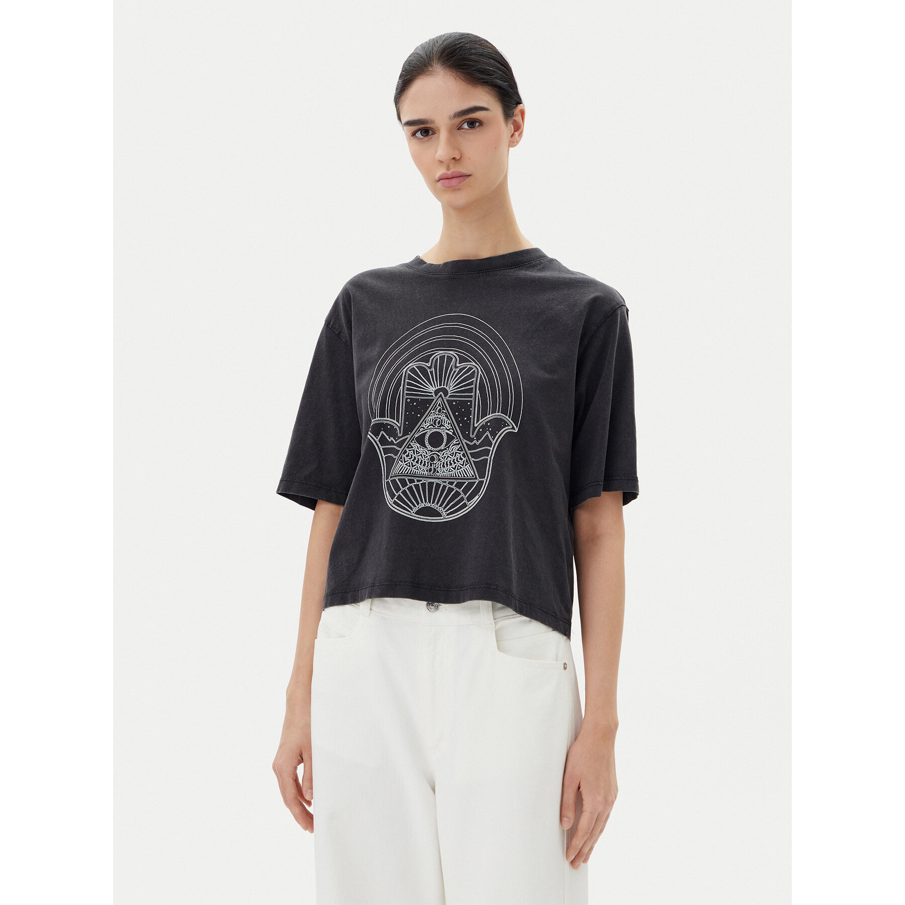 JDY T-Shirt Carla 15341561 Czarny Regular Fit