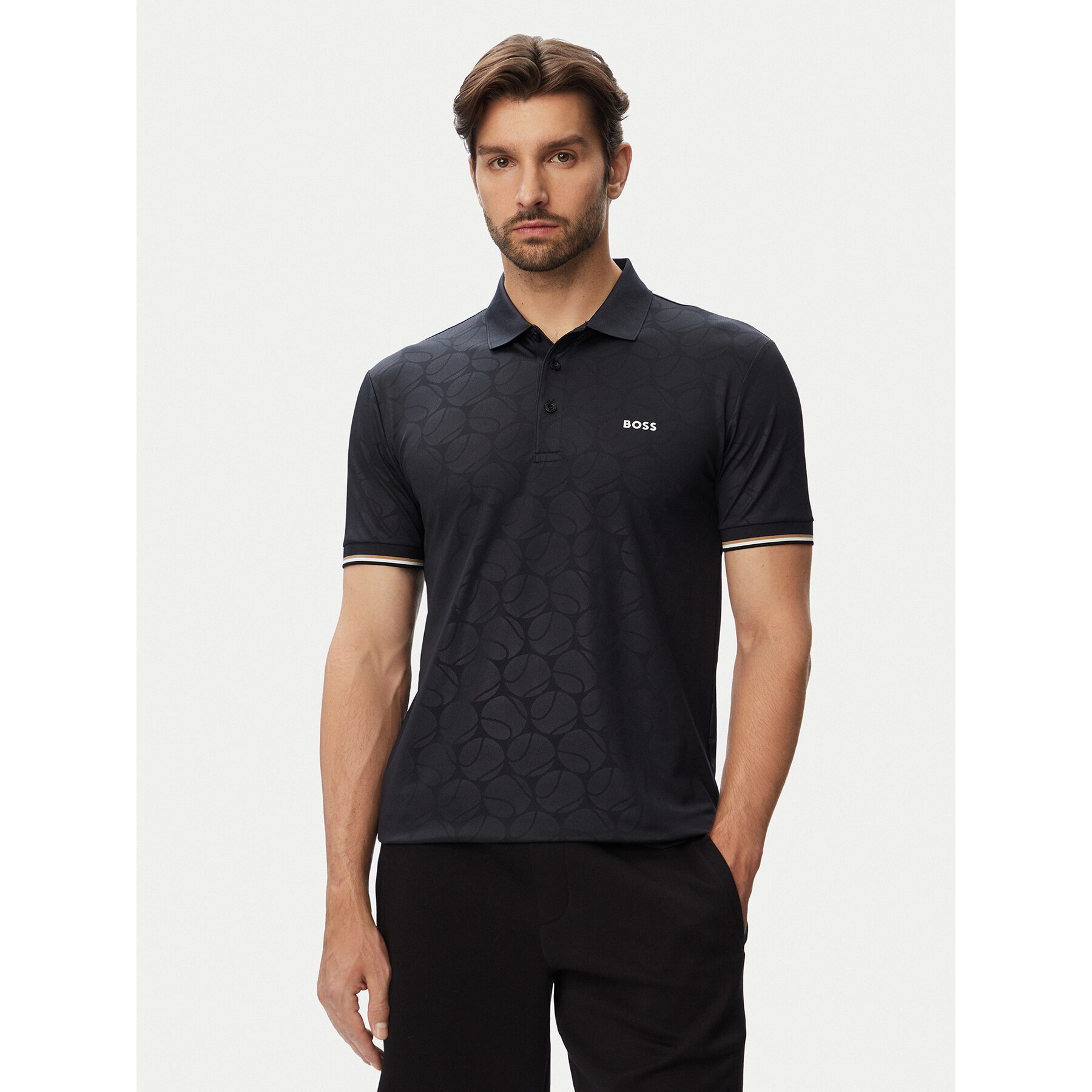 BOSS Polo Game 1 50564785 Granatowy Slim Fit