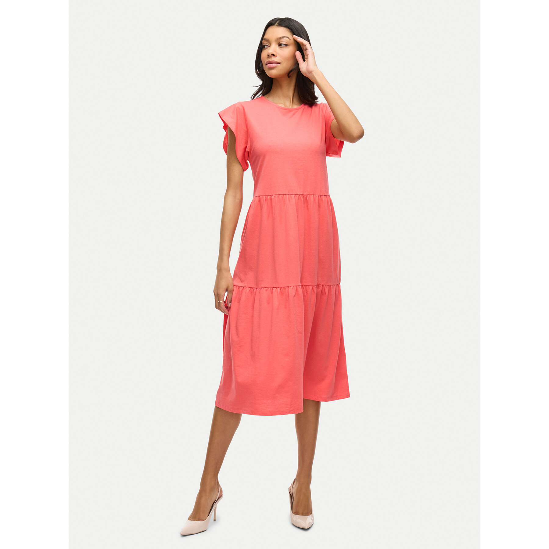 Vila Sukienka codzienna Summer 14087542 Koralowy Loose Fit