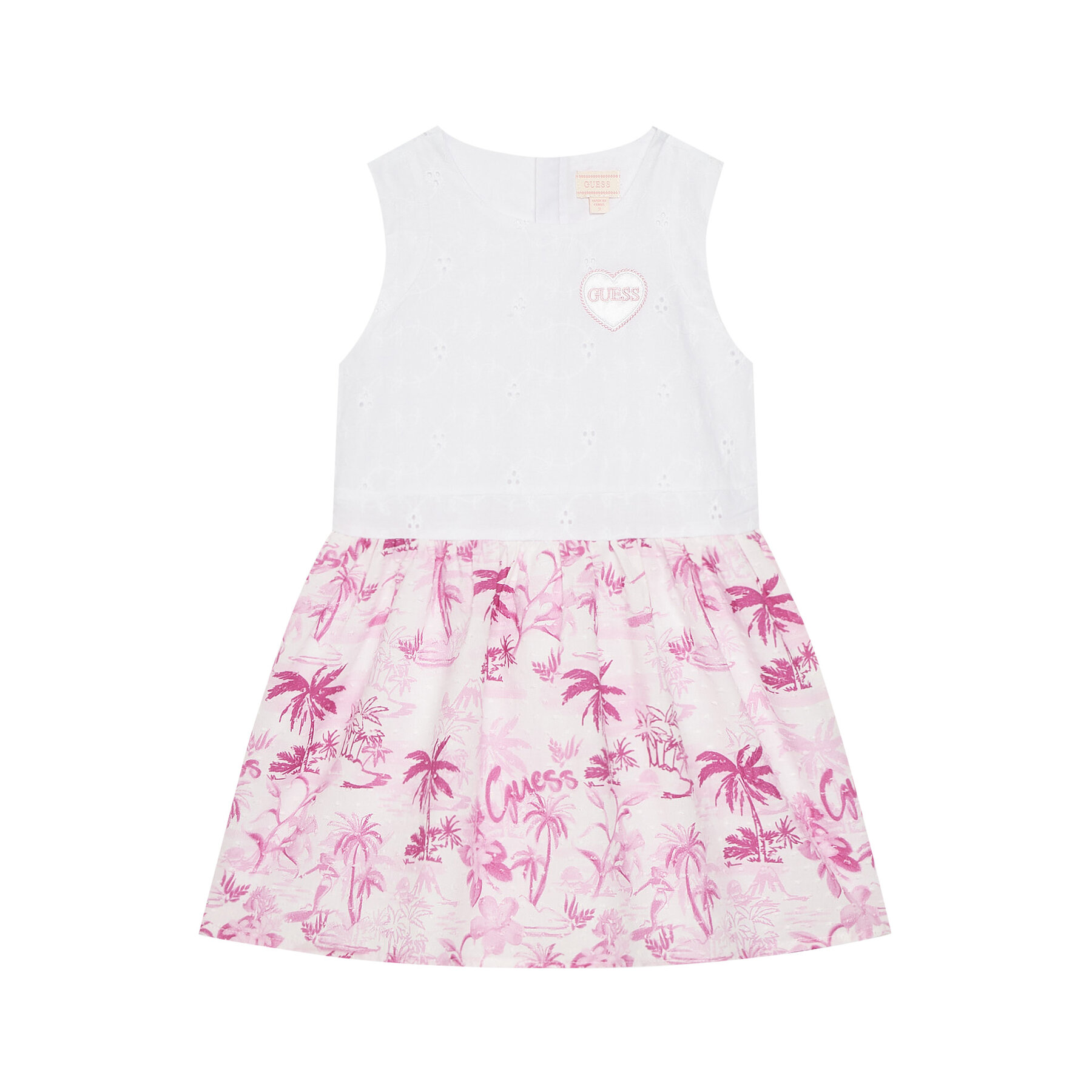 Guess Sukienka codzienna K5GK26 WH710 Biały Regular Fit