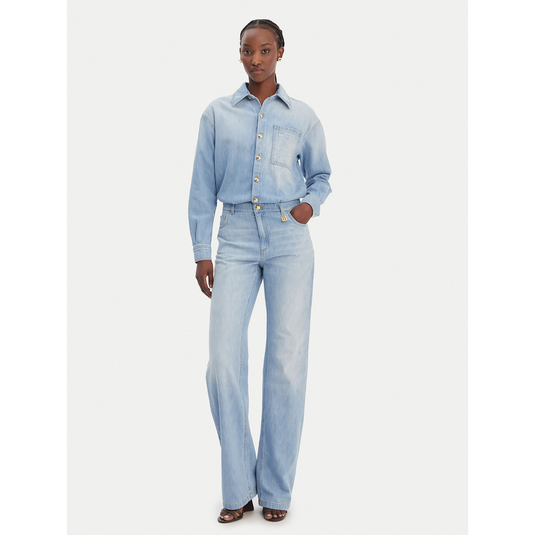Elisabetta Franchi Kombinezon TJ-44D-61E2-V690 Niebieski Regular Fit