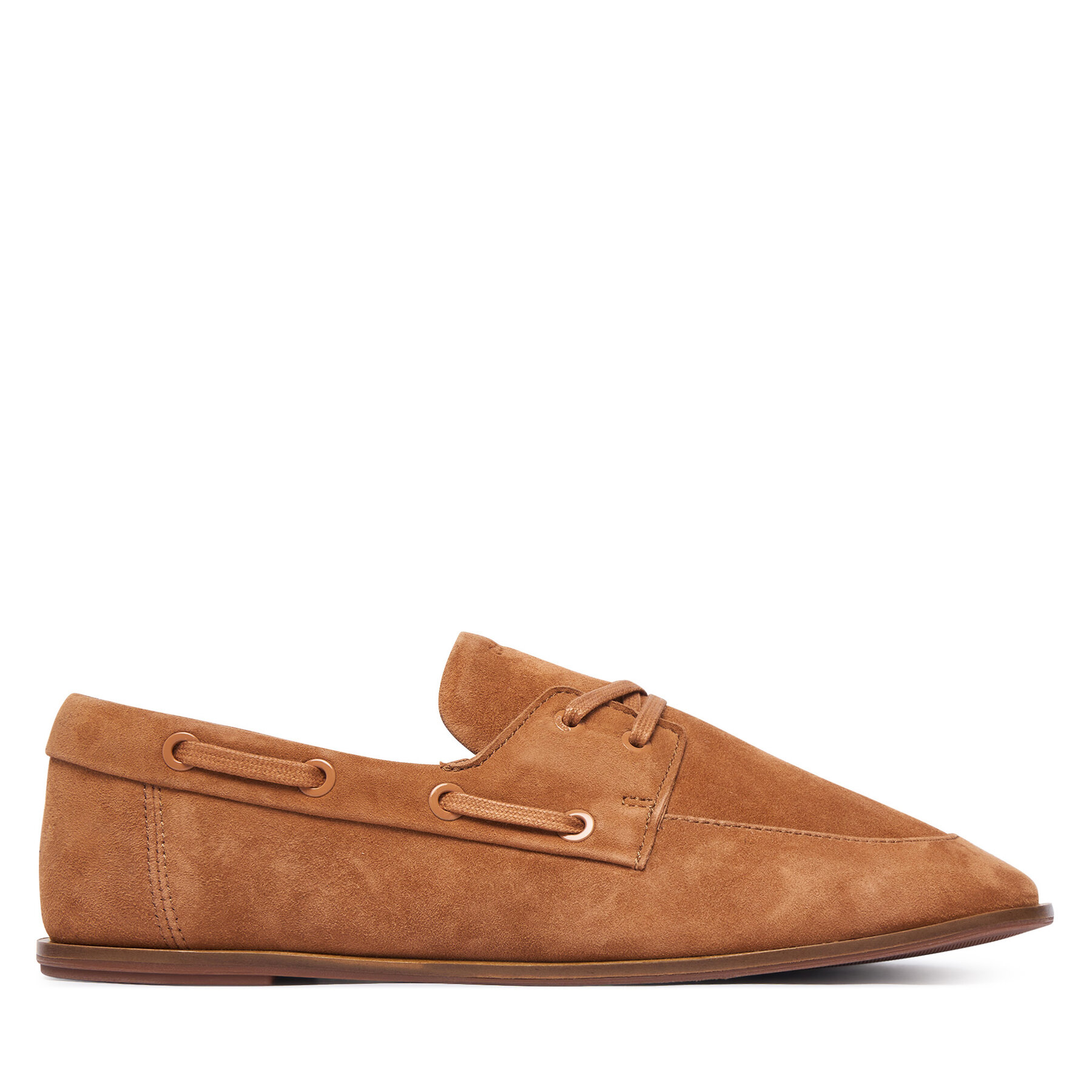Calvin Klein Półbuty Ess Boatshoe Suede HW0HW03290 Brązowy