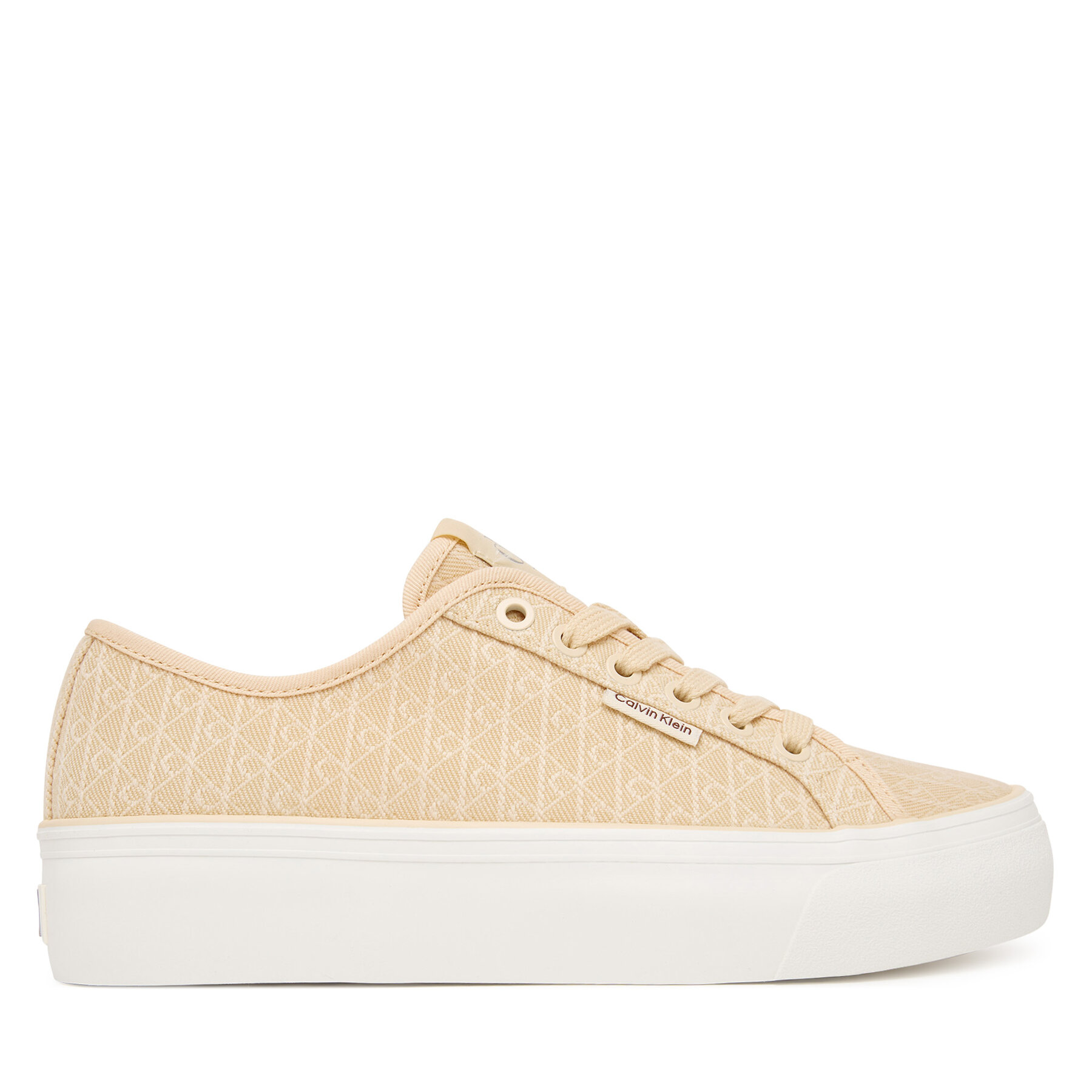 Calvin Klein Sneakersy Vulc Flatf Laceup Jaq Aop HW0HW03265 Żółty jasny