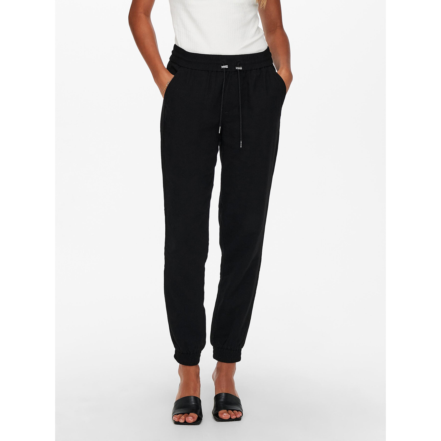 ONLY Spodnie dresowe 15203946 Czarny Regular Fit