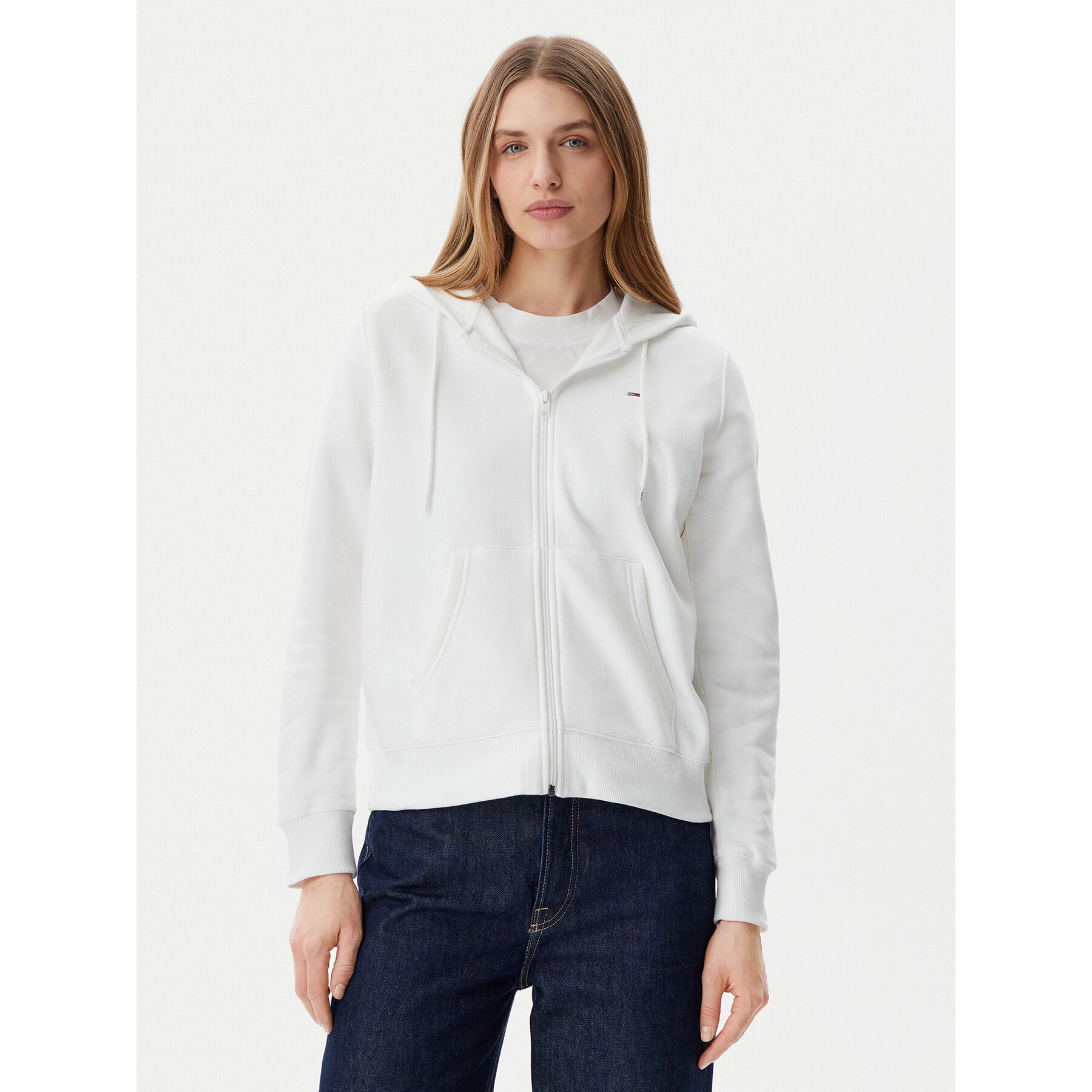 Tommy Jeans Bluza Flag DW0DW19729 Biały Regular Fit