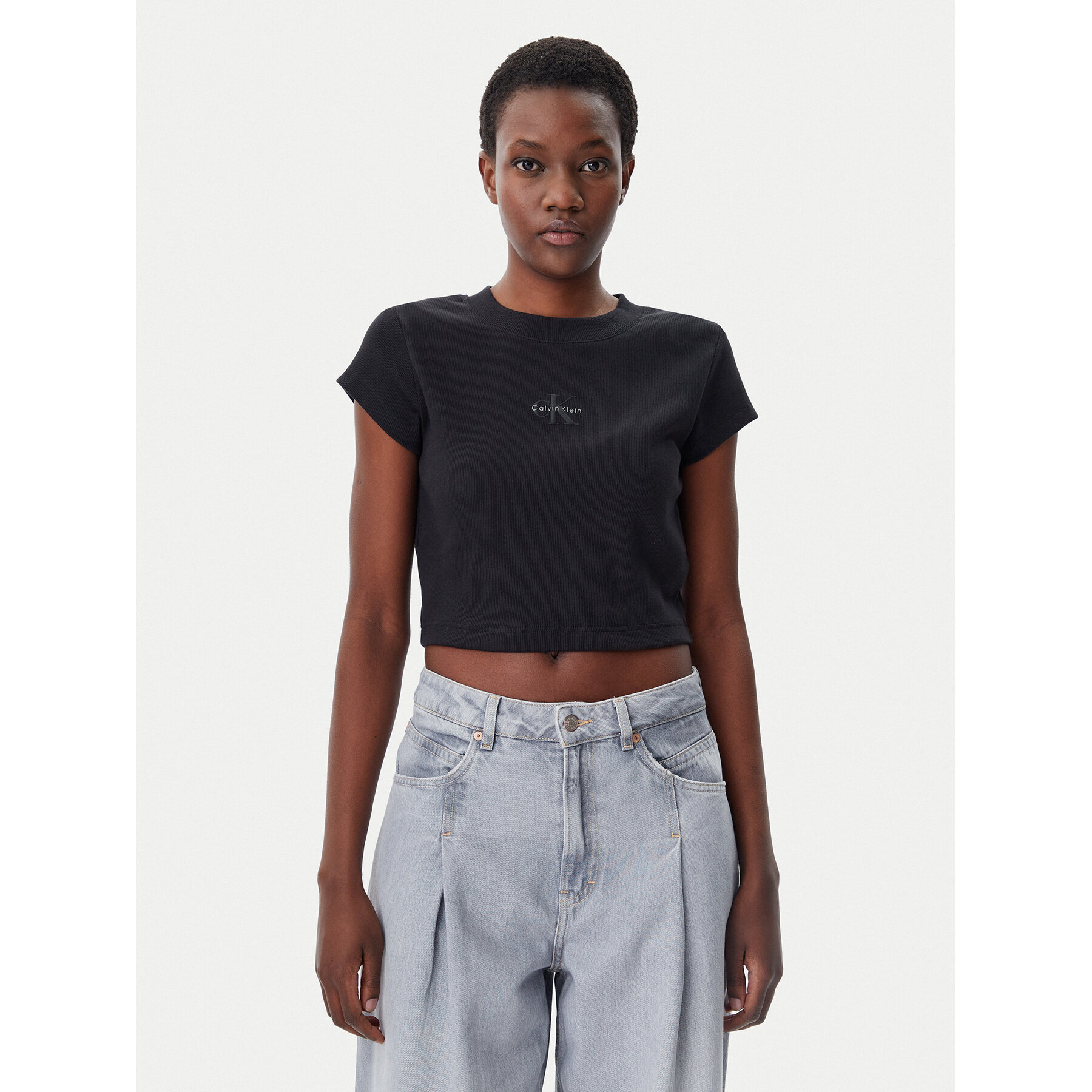 Calvin Klein Jeans T-Shirt LV047AB802 Czarny Regular Fit