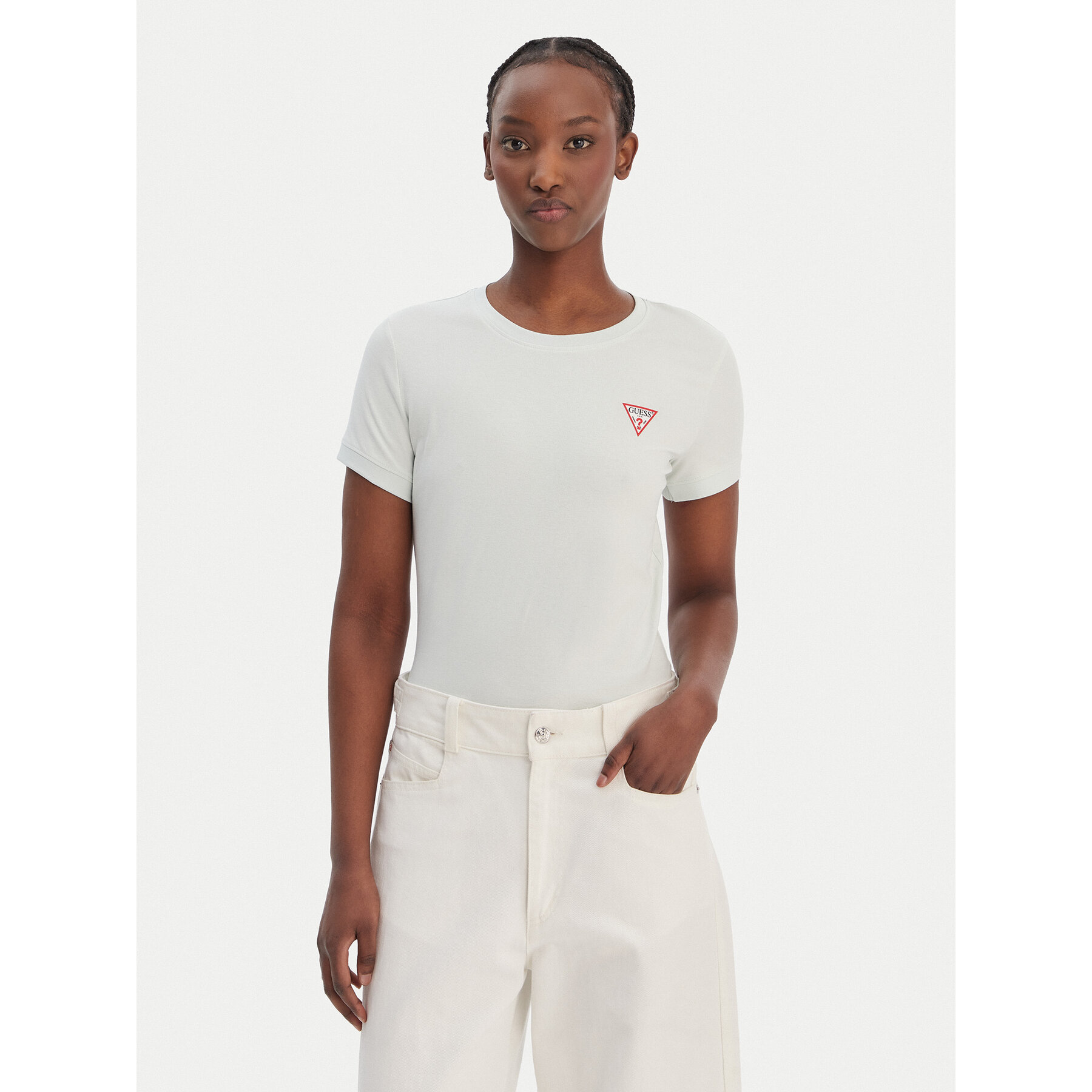 Guess T-Shirt W2YI44 J1314 Zielony Regular Fit