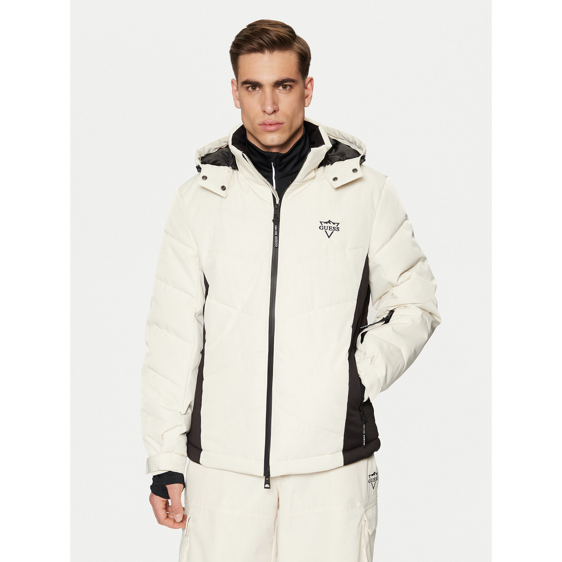 Guess Kurtka narciarska M4PL3U WH0K0 Écru Regular Fit