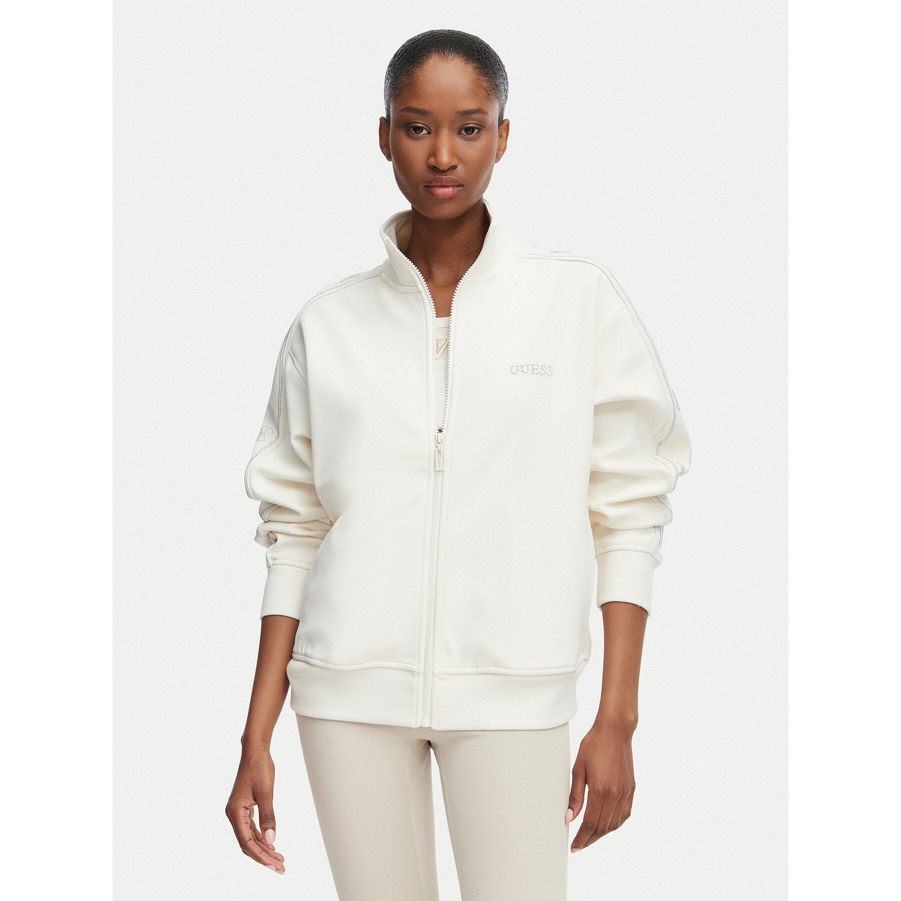 Guess Bluza V5BQ15 KCX22 Kremowy Regular Fit