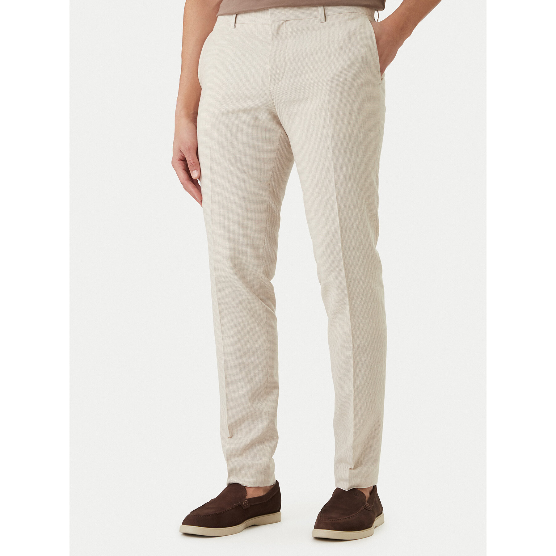 BOSS Spodnie materiałowe H-Genius-253 50561874 Beżowy Slim Fit