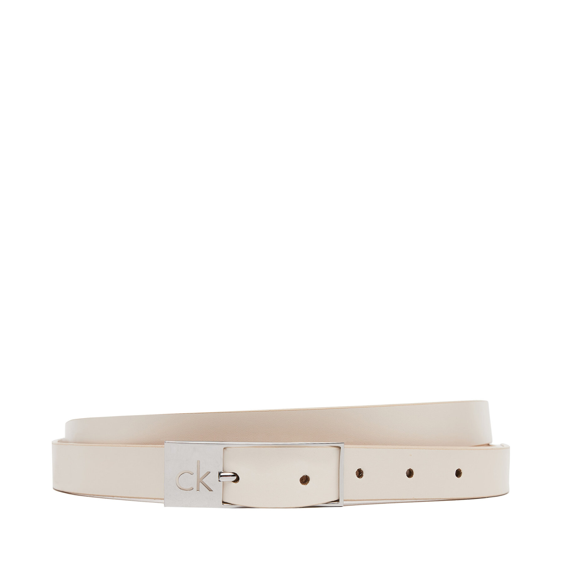 Calvin Klein Pasek Damski Ck Cut Square Buckle 2.0 K60K613155 Biały