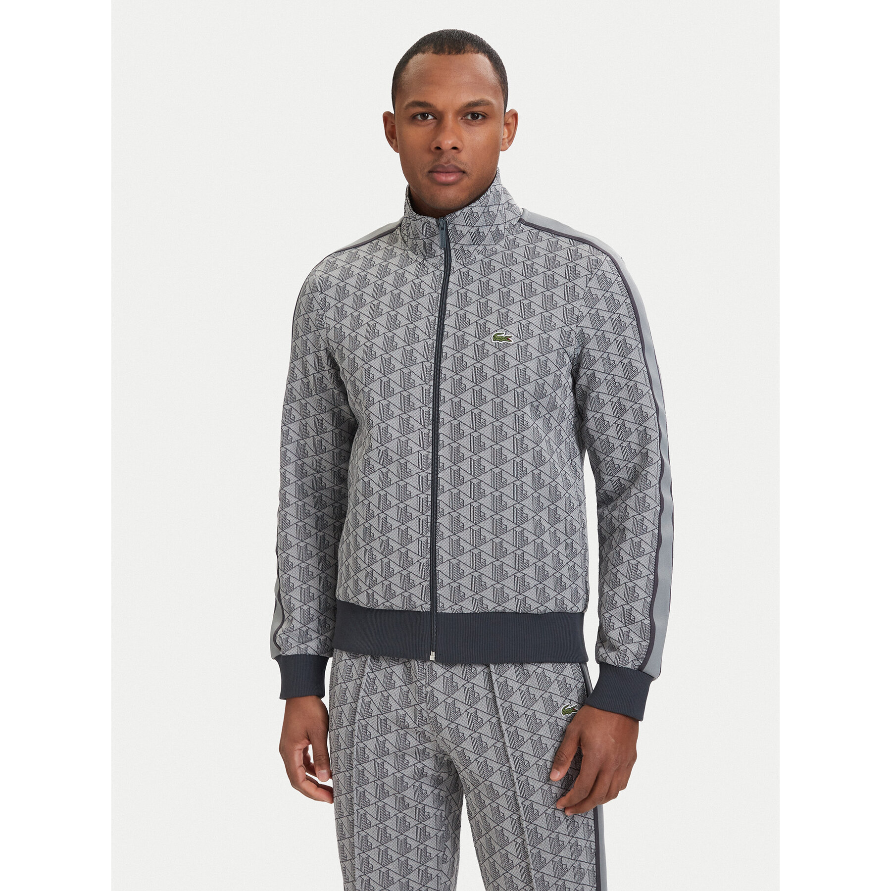 Lacoste Bluza SH1368 Szary Regular Fit