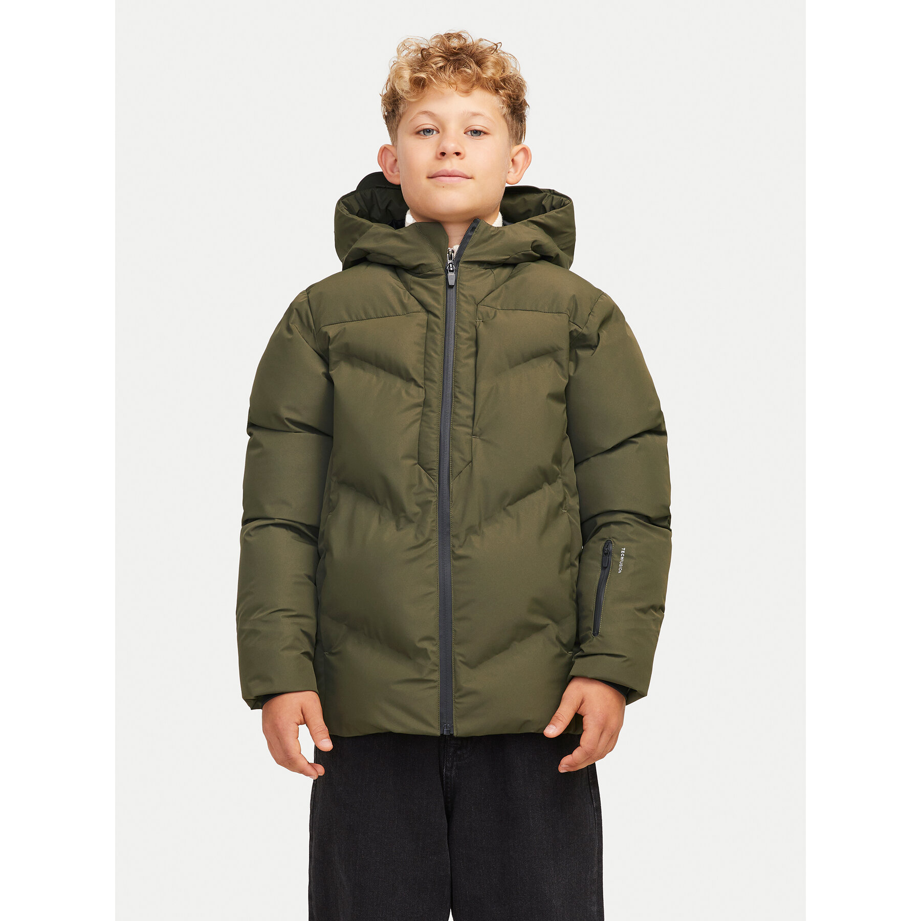 Jack & Jones Junior Kurtka zimowa Slay 12261353 Zielony Regular Fit
