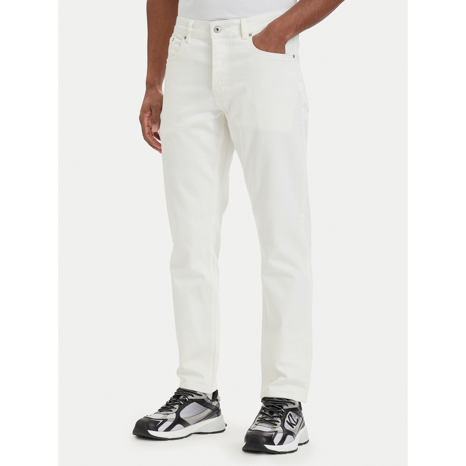 Karl Lagerfeld Jeans Jeansy B2M10135 Biały Tapered Fit