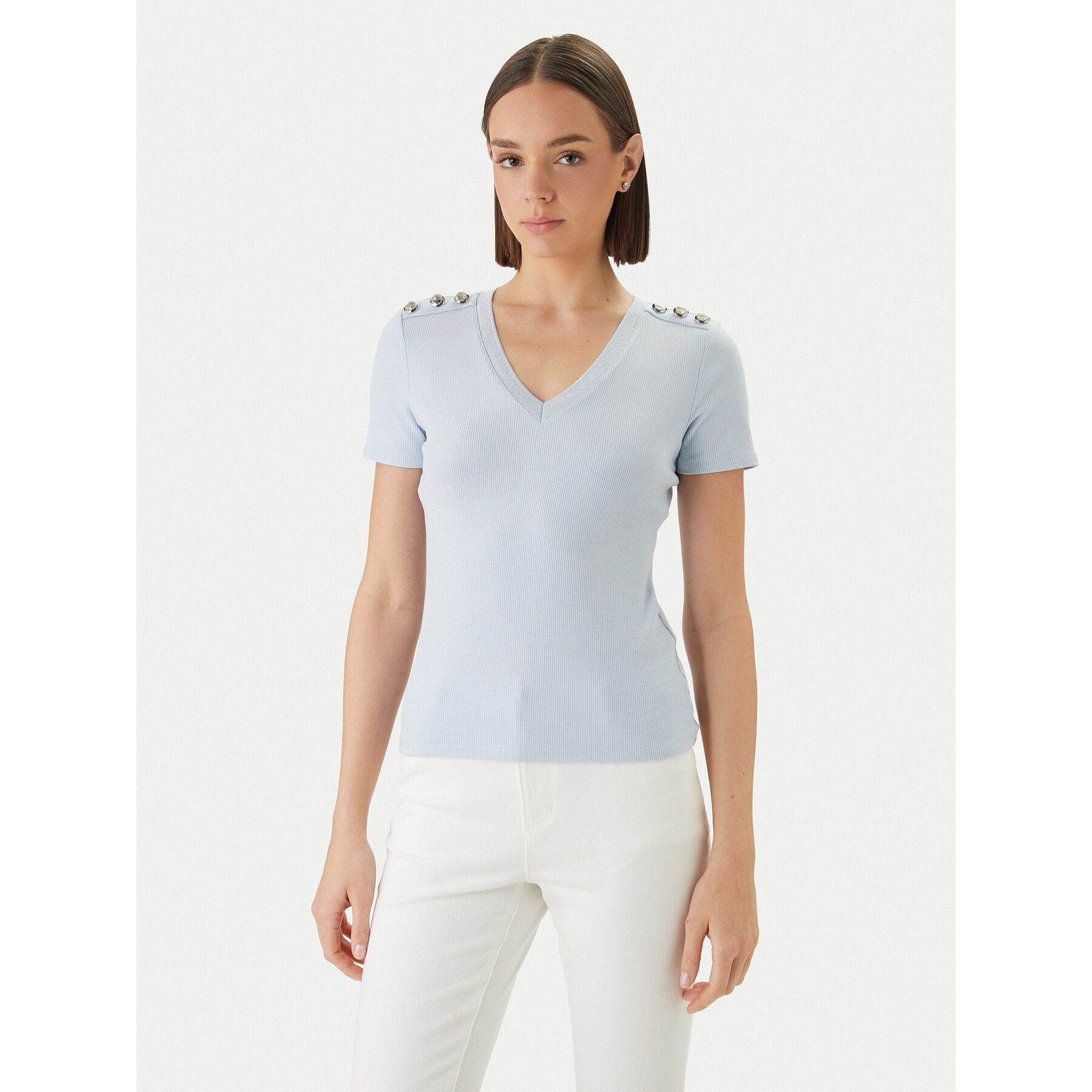 Morgan Bluzka 251-DOMANI Błękitny Slim Fit