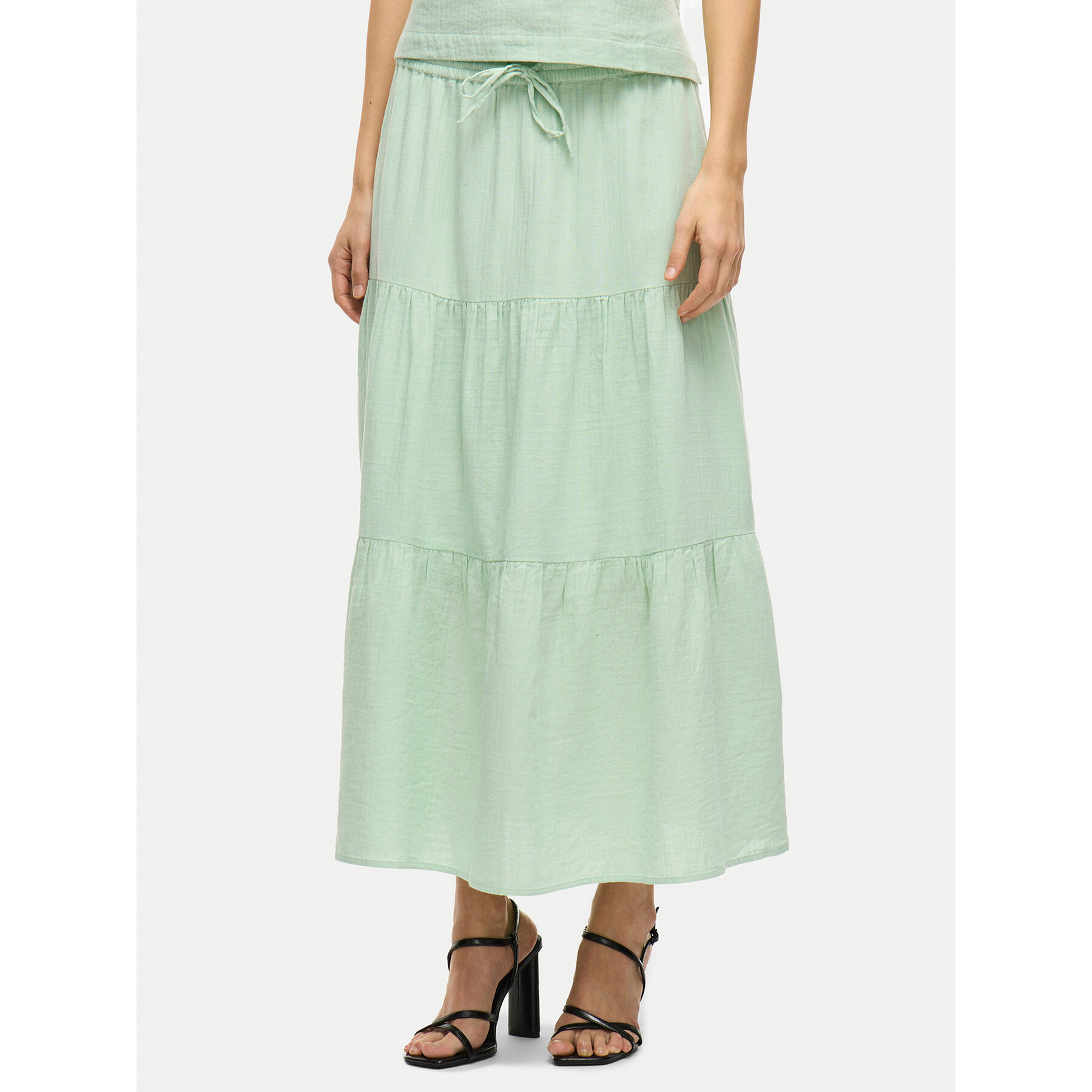 Vila Spódnica maxi Lania 14105428 Zielony Regular Fit